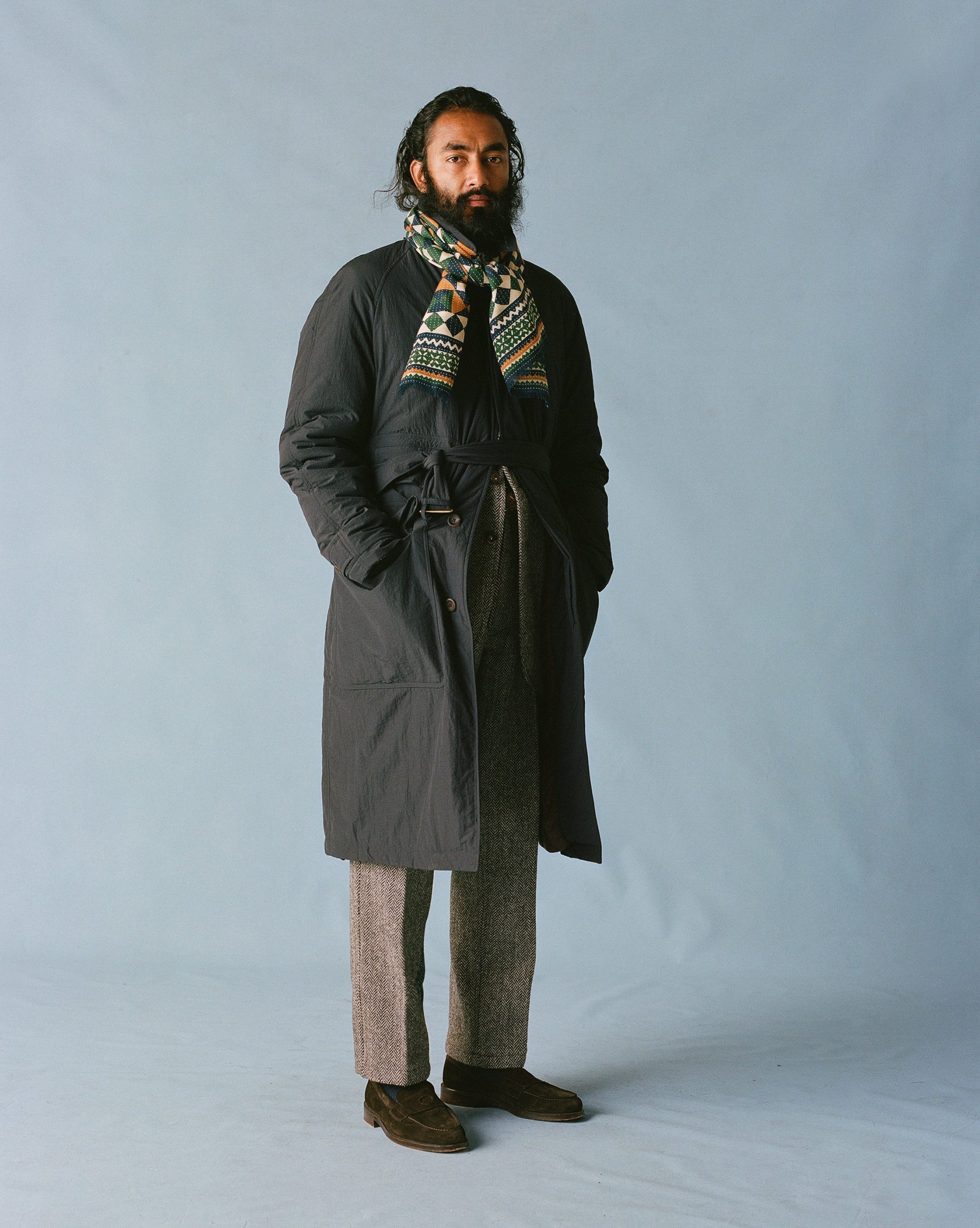 Grey Herringbone Harris Tweed One Pleat Games Trousers - Image 8