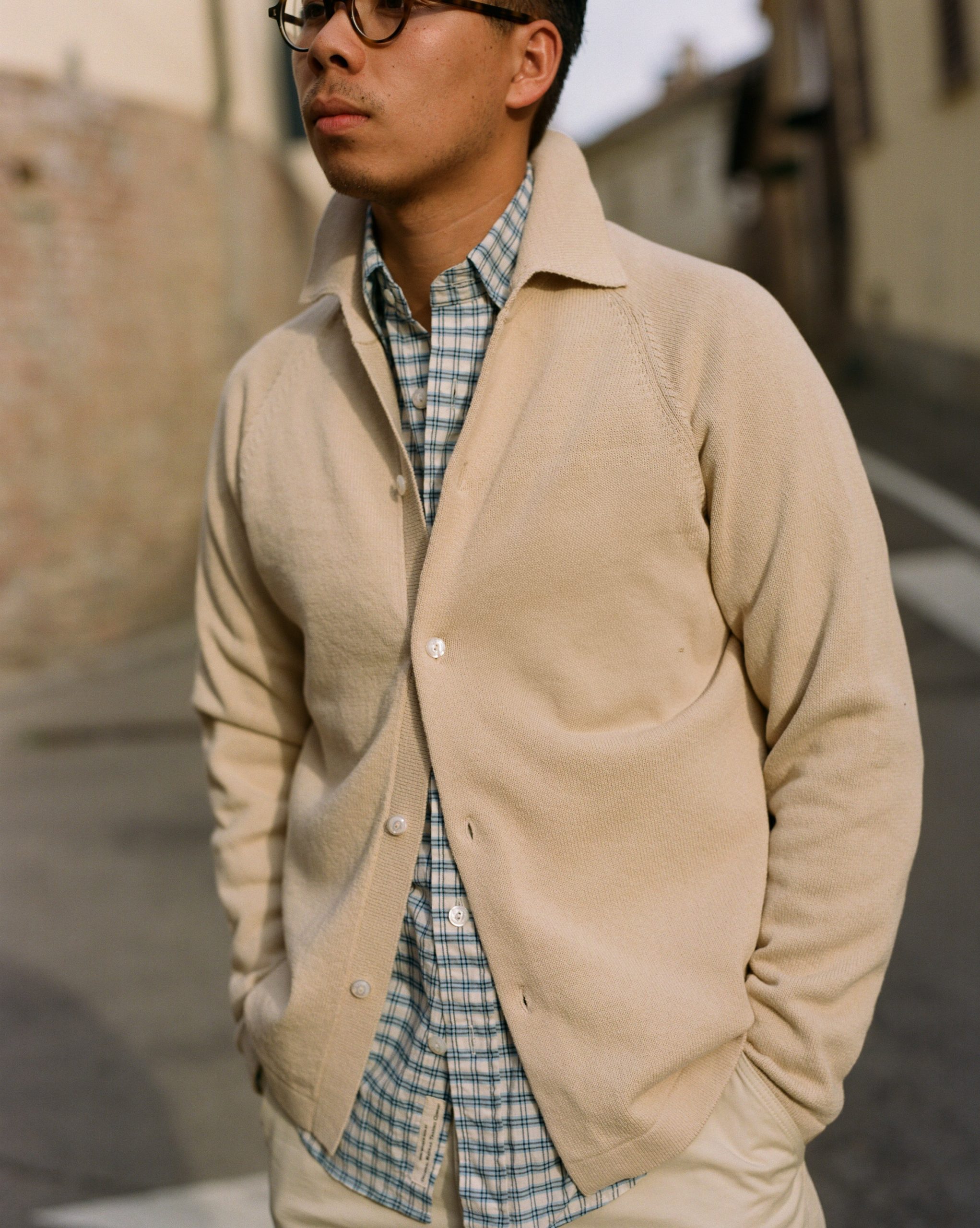 Sand Cotton Button-Through Knit - Image 6