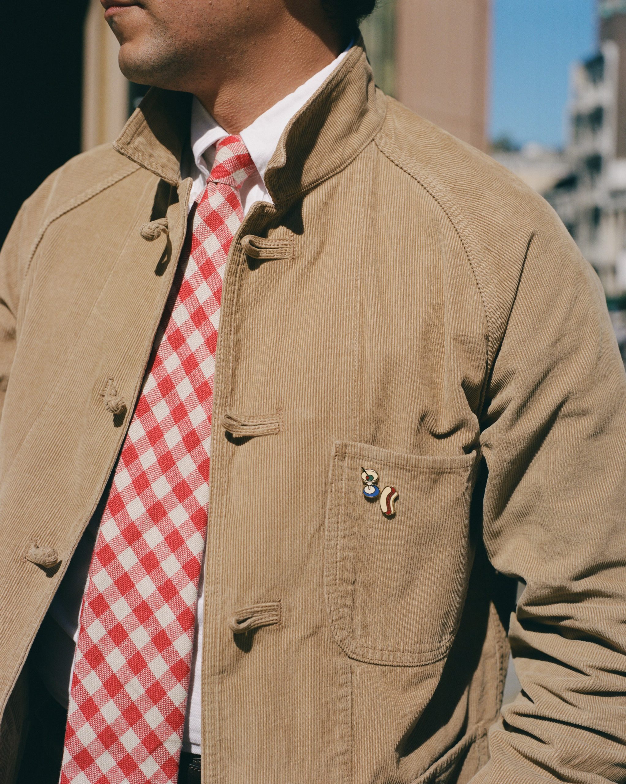Sand Cotton Corduroy Artist Chore Jacket - Image 12