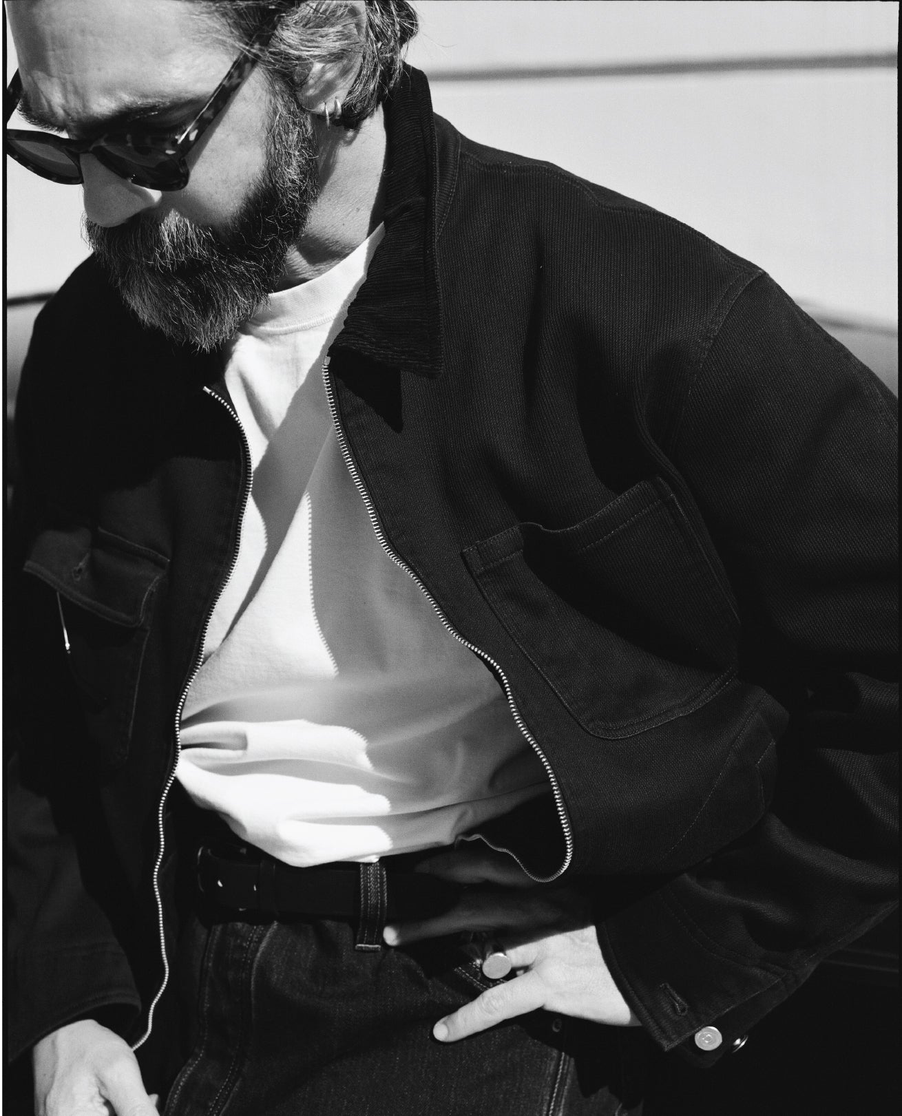 Drake's by A. Levine Black Cotton Trucker Jacket - Image 9