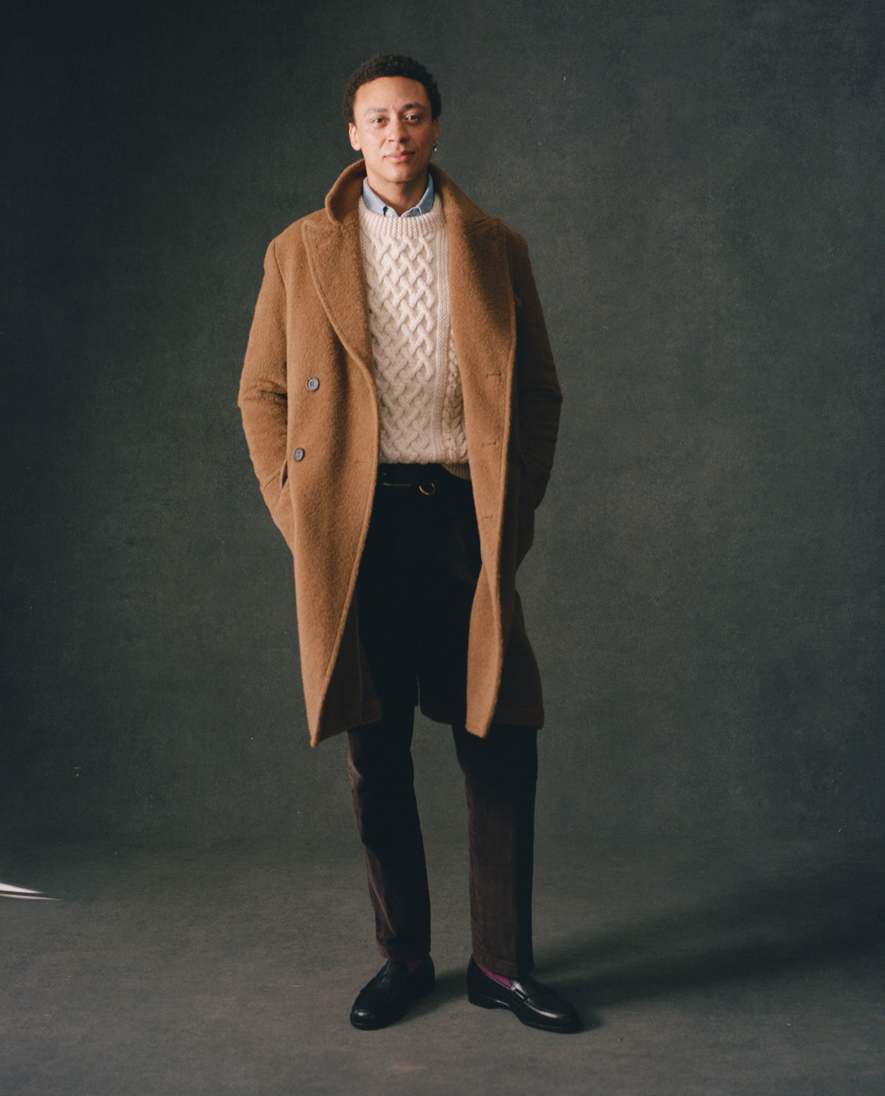 Caramel Double-Breasted Teddy Overcoat - Image 9