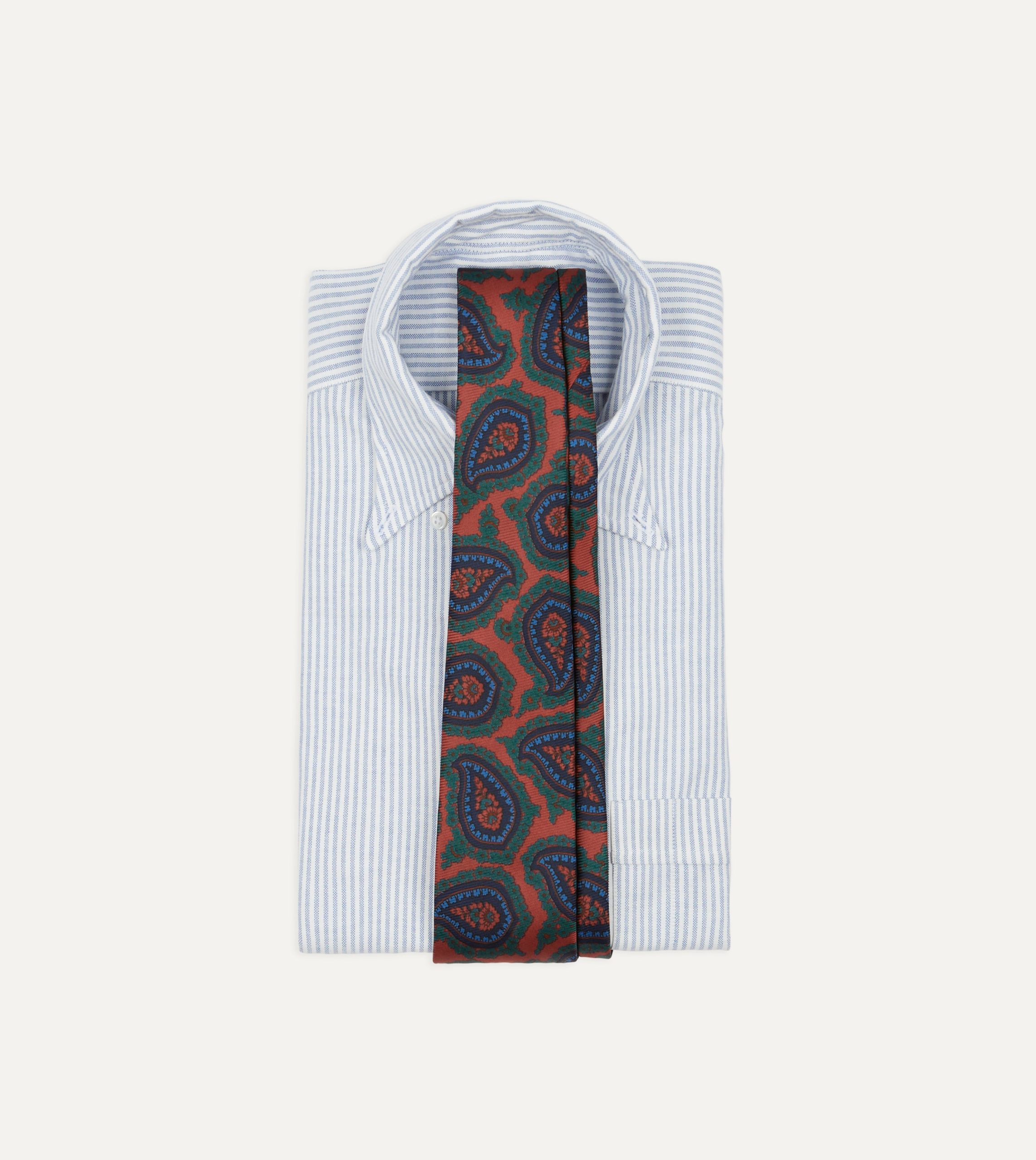 Red Big Paisley Print 40oz Madder Silk Tie - Image 2