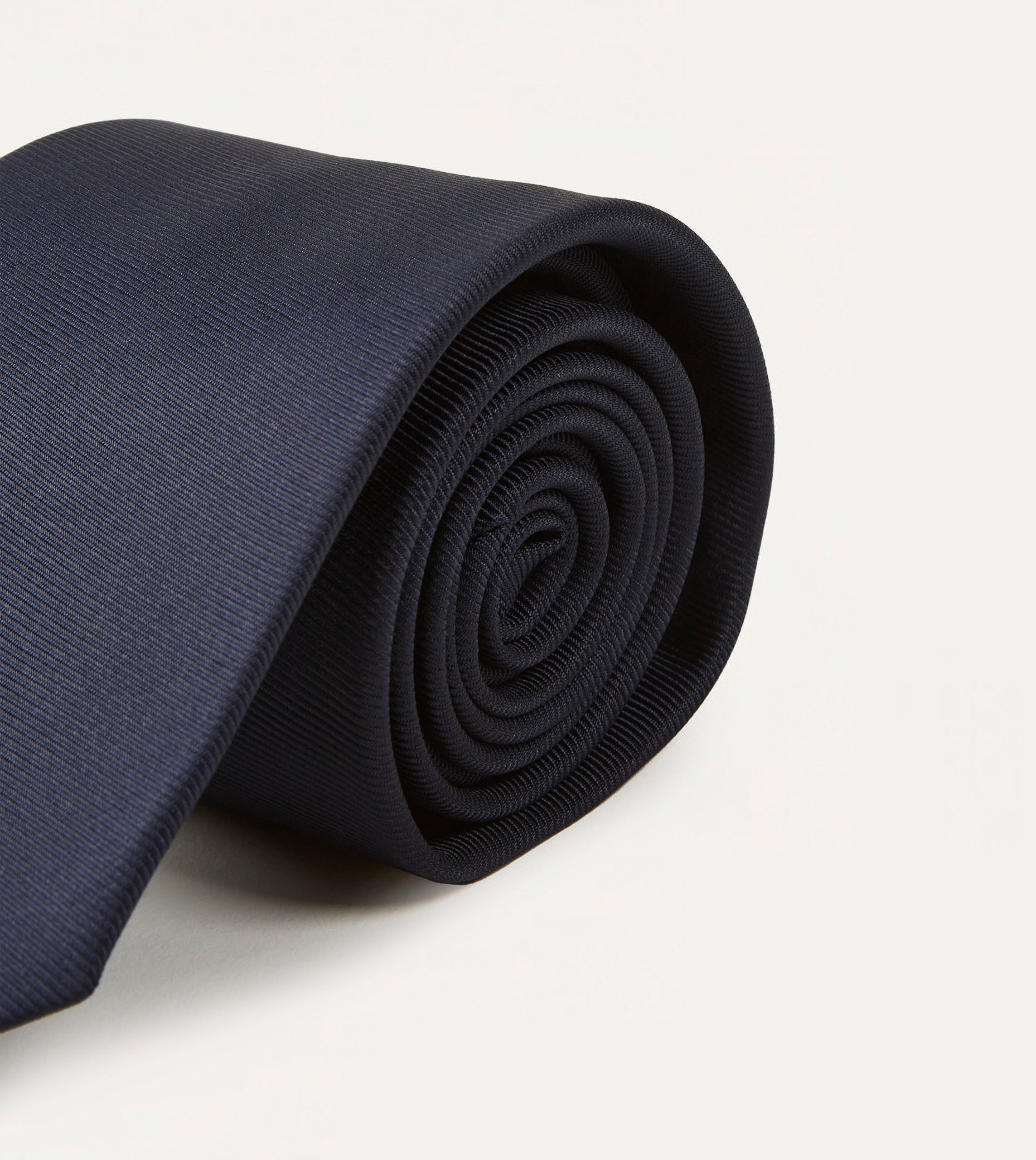 Navy Silk Twill Tipped Tie - Image 3