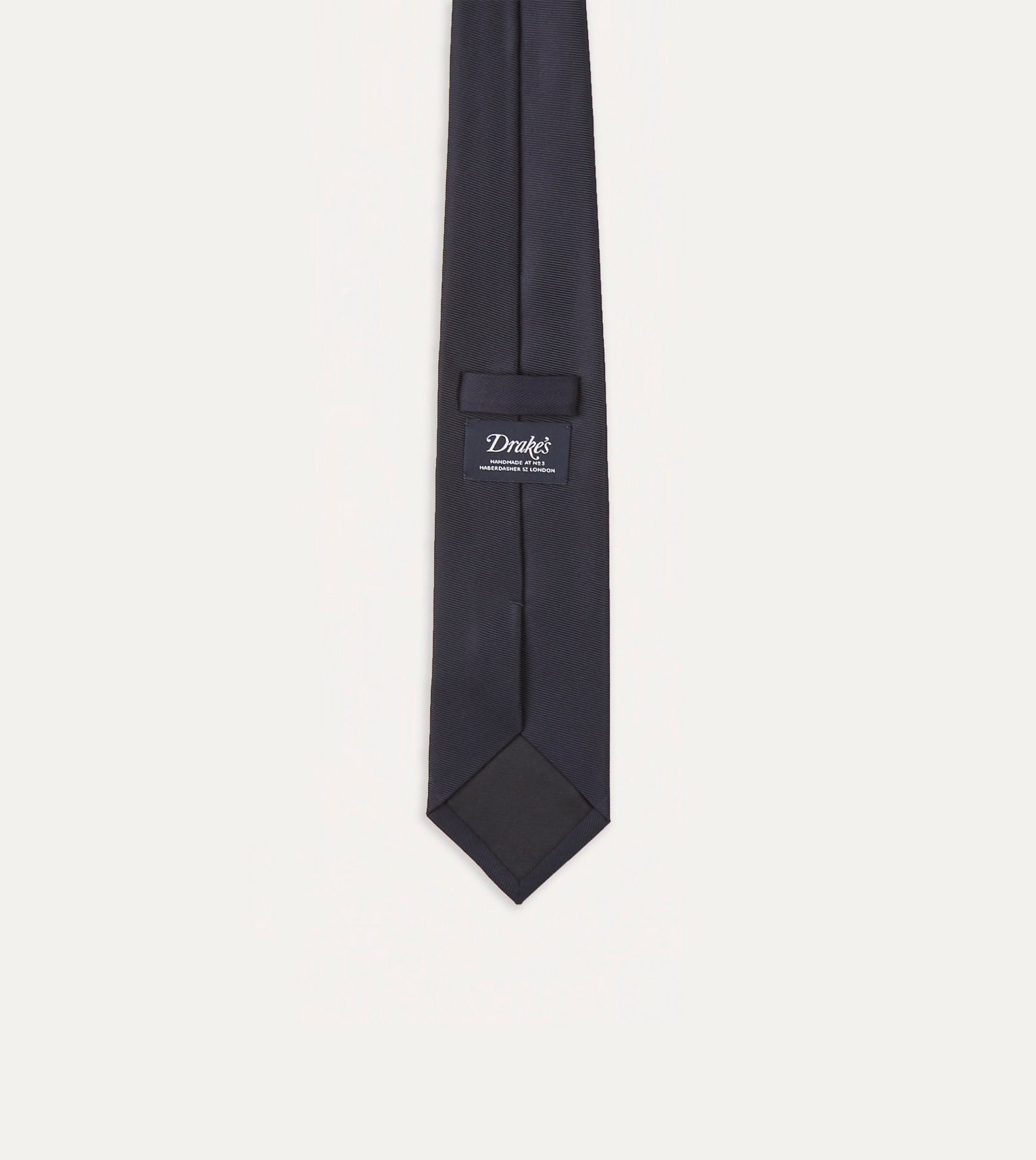 Navy Silk Twill Tipped Tie - Image 5