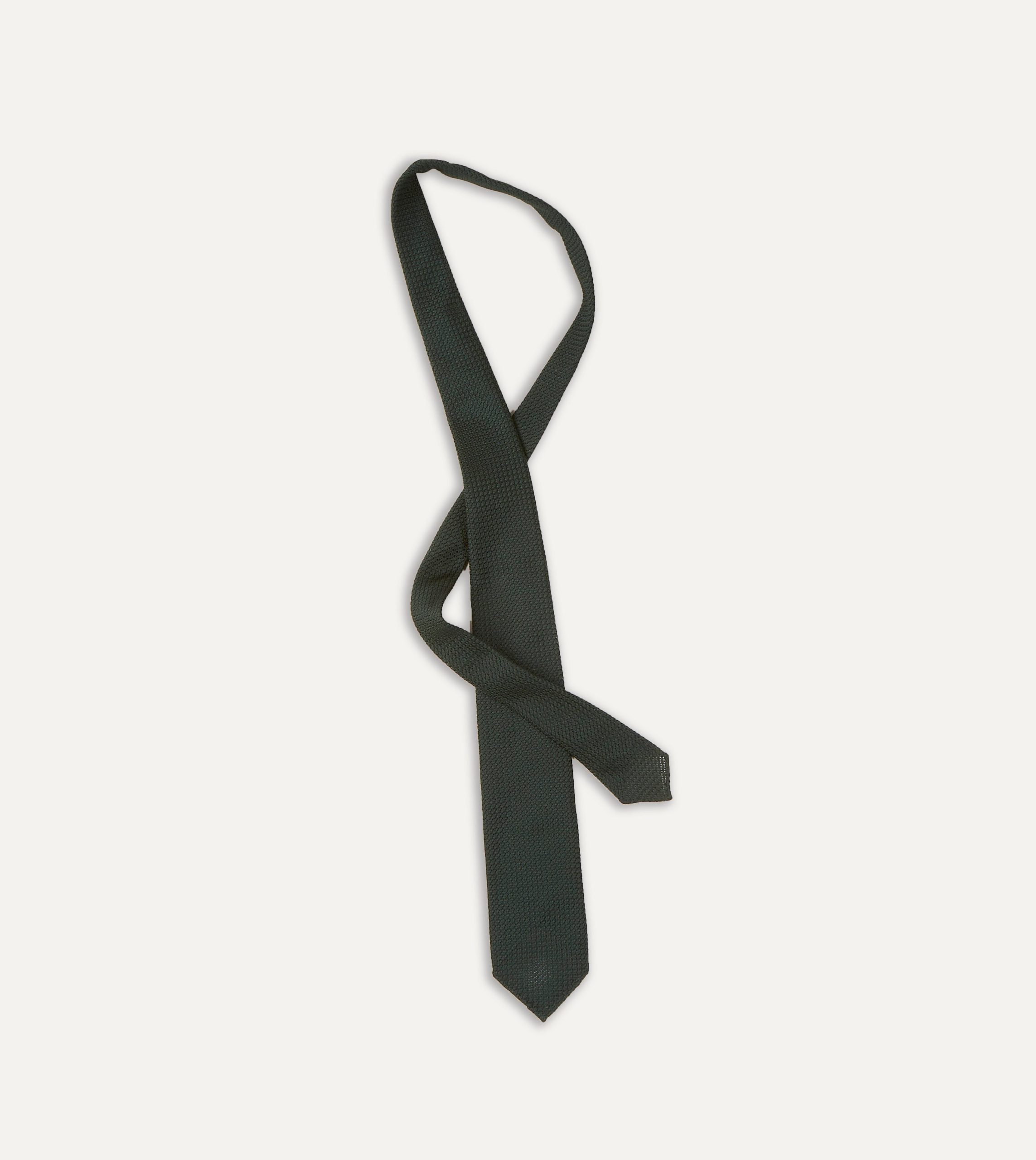 Green Hand Rolled Large Knot Grenadine Tie - Image 4