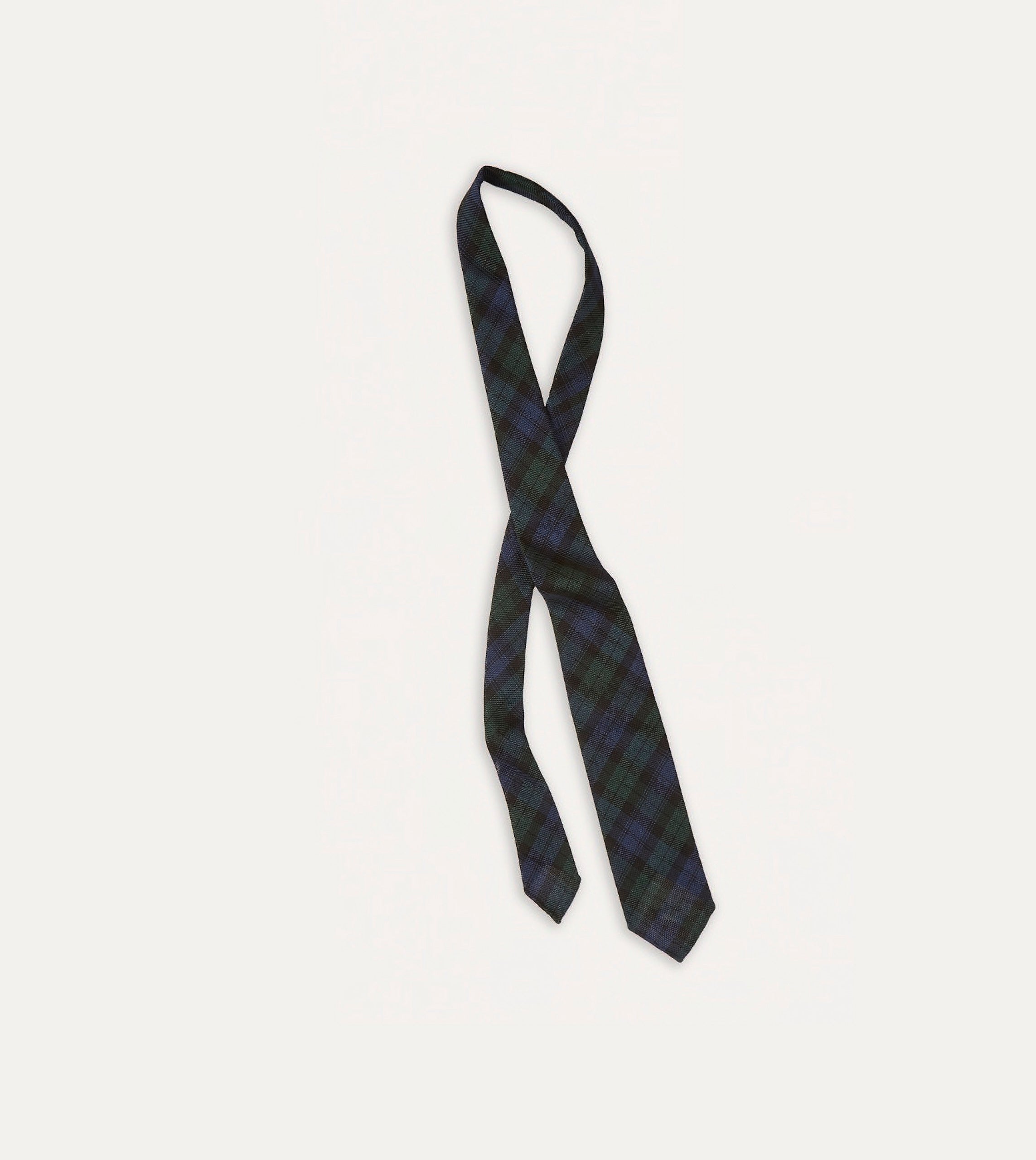 Blackwatch Fine Woven Grenadine Silk Hand Rolled Tie - Image 4