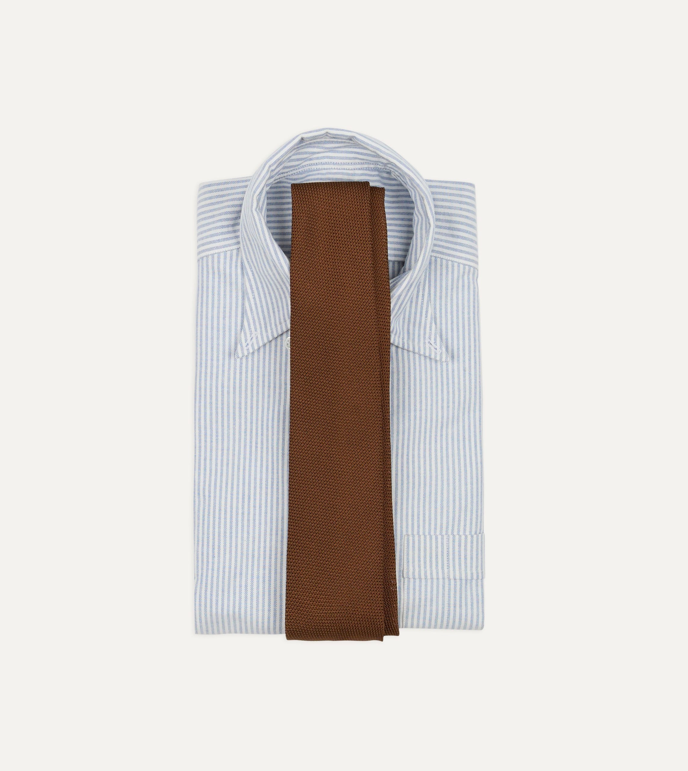 Gold Fine Woven Grenadine Silk Hand Rolled Tie - Image 2
