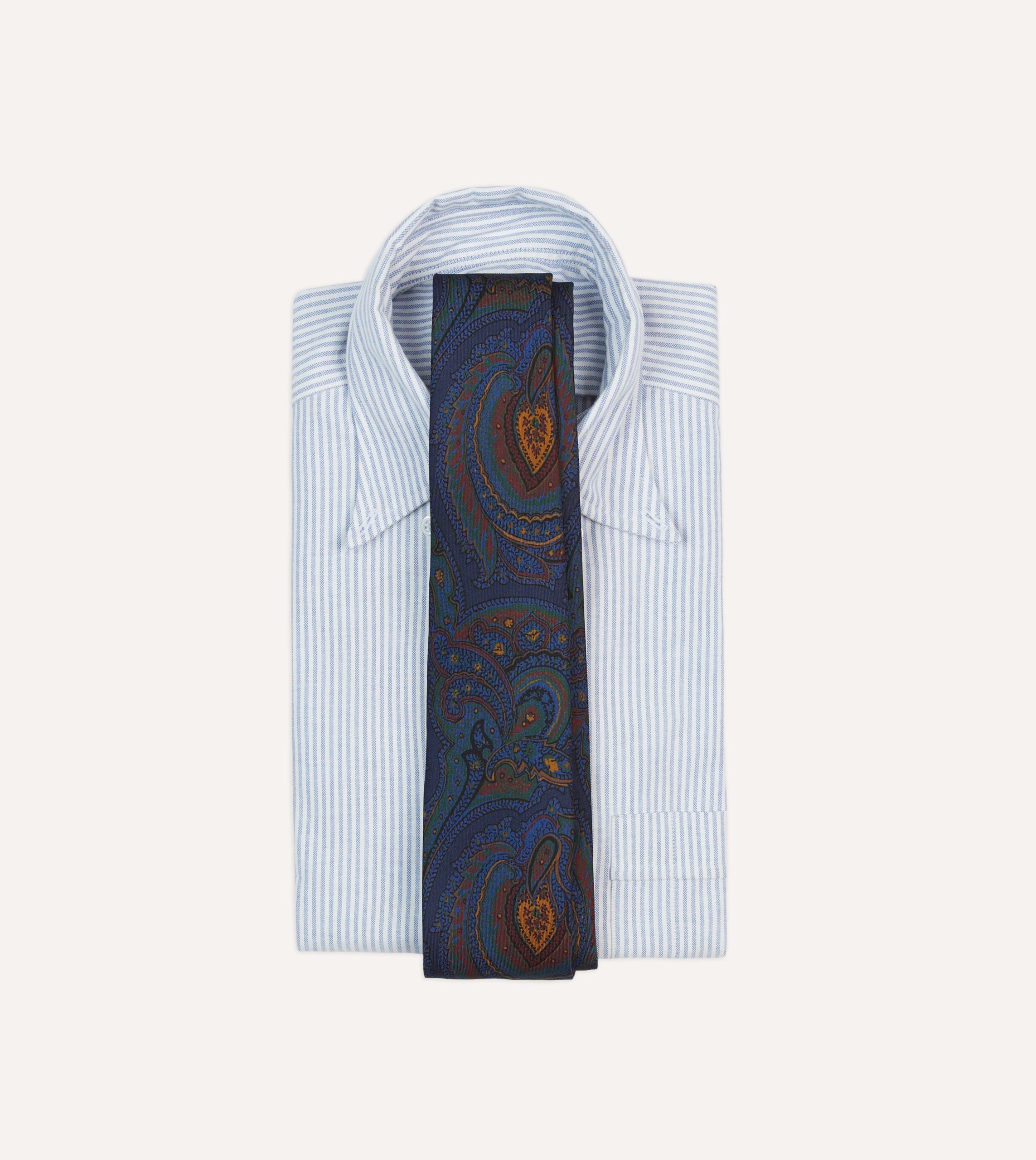 Purple Paisley Print Madder Silk Self-Tipped Tie - Image 2