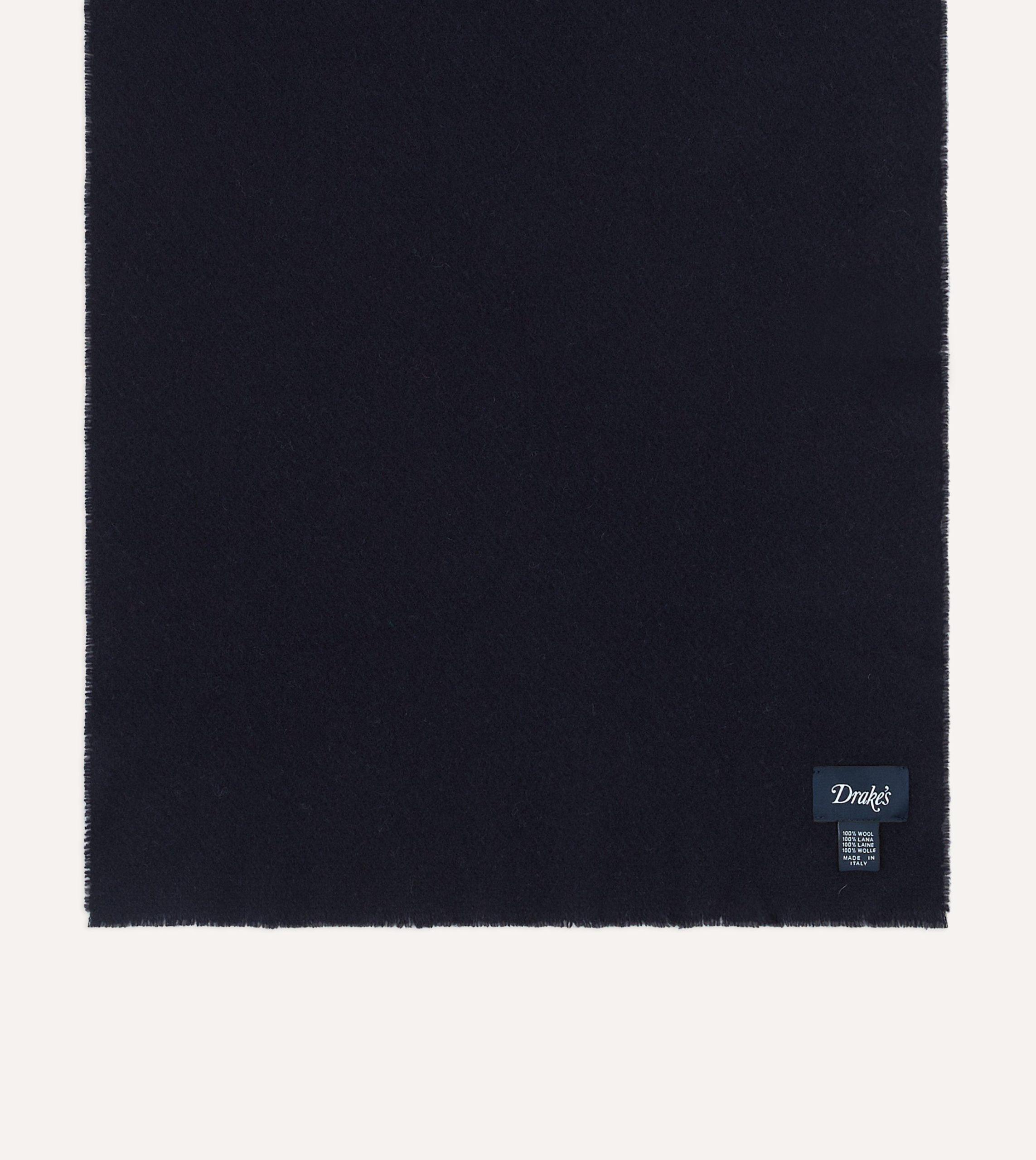 Navy Solid Wool Scarf - Image 3