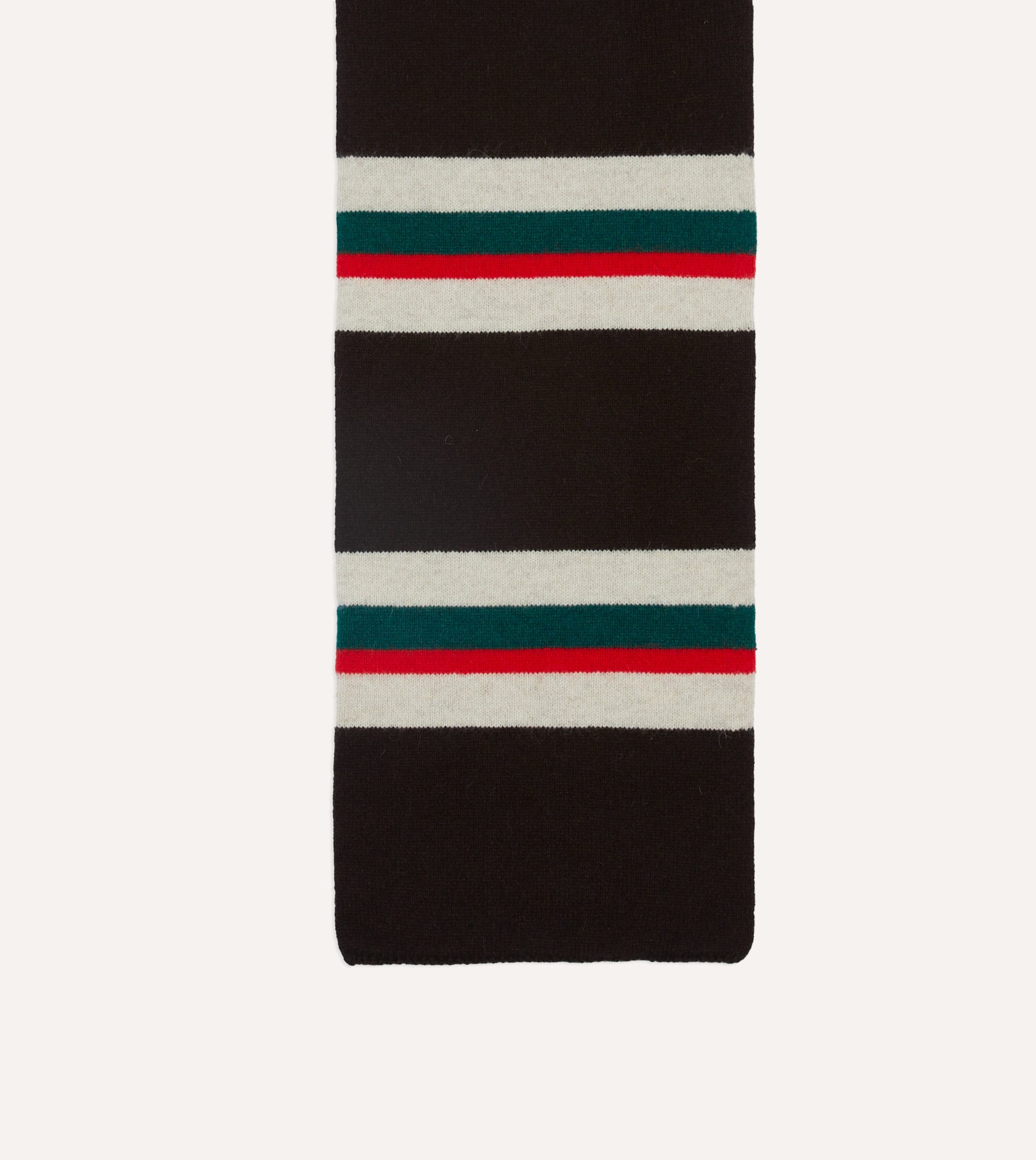Brown. Red and Green Stripe Geelongora Tubular Scarf - Image 3