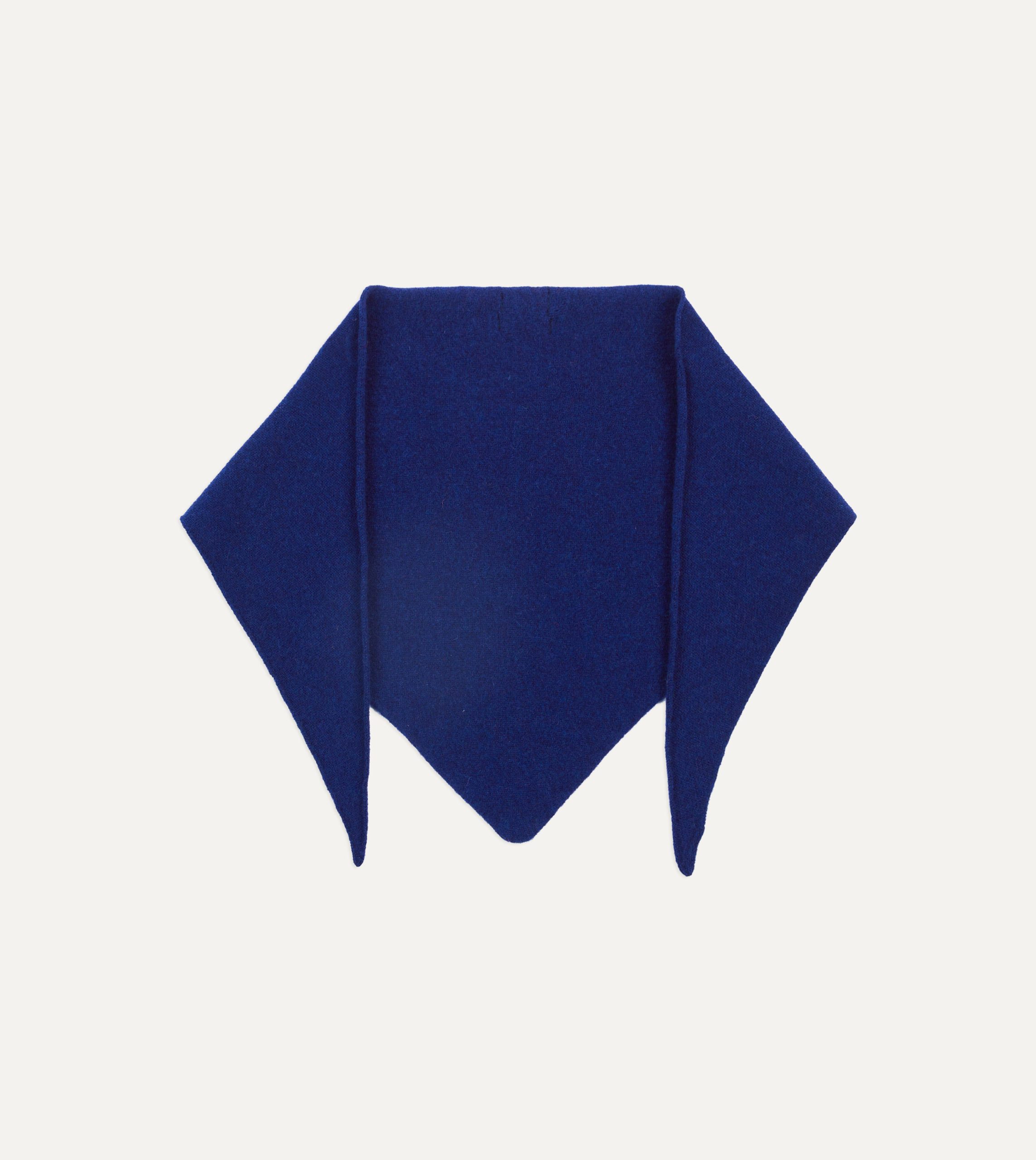 Blue Lambswool Triangle Neck Scarf - Image 4