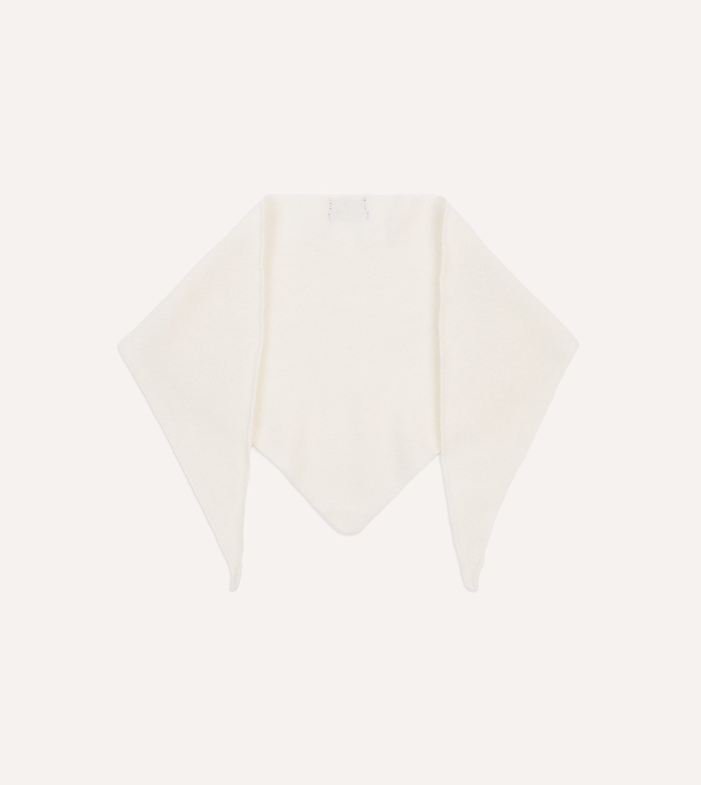 Ecru Lambswool Triangle Neck Scarf - Image 4