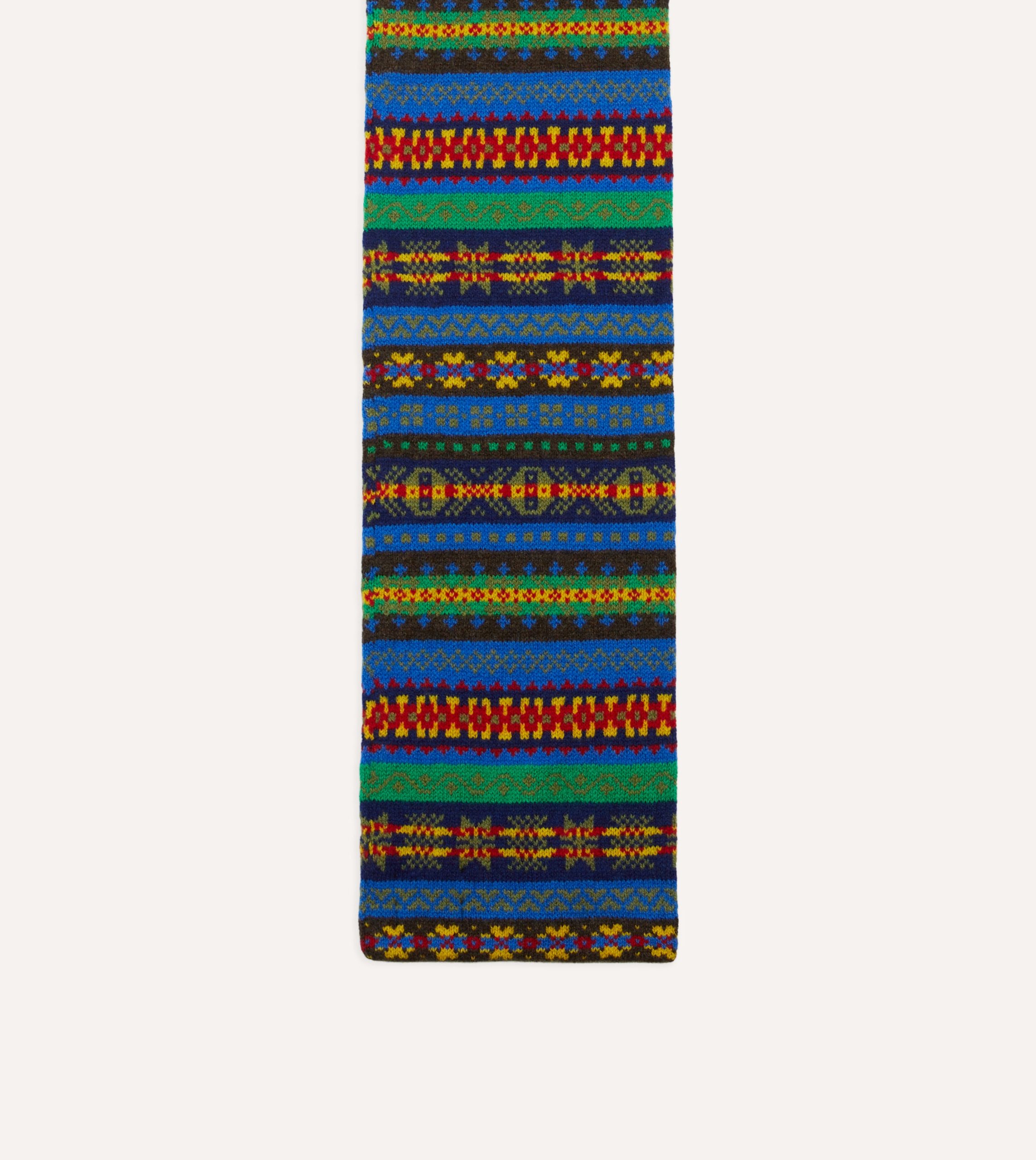 Blue Fair Isle Lambswool Scarf - Image 3