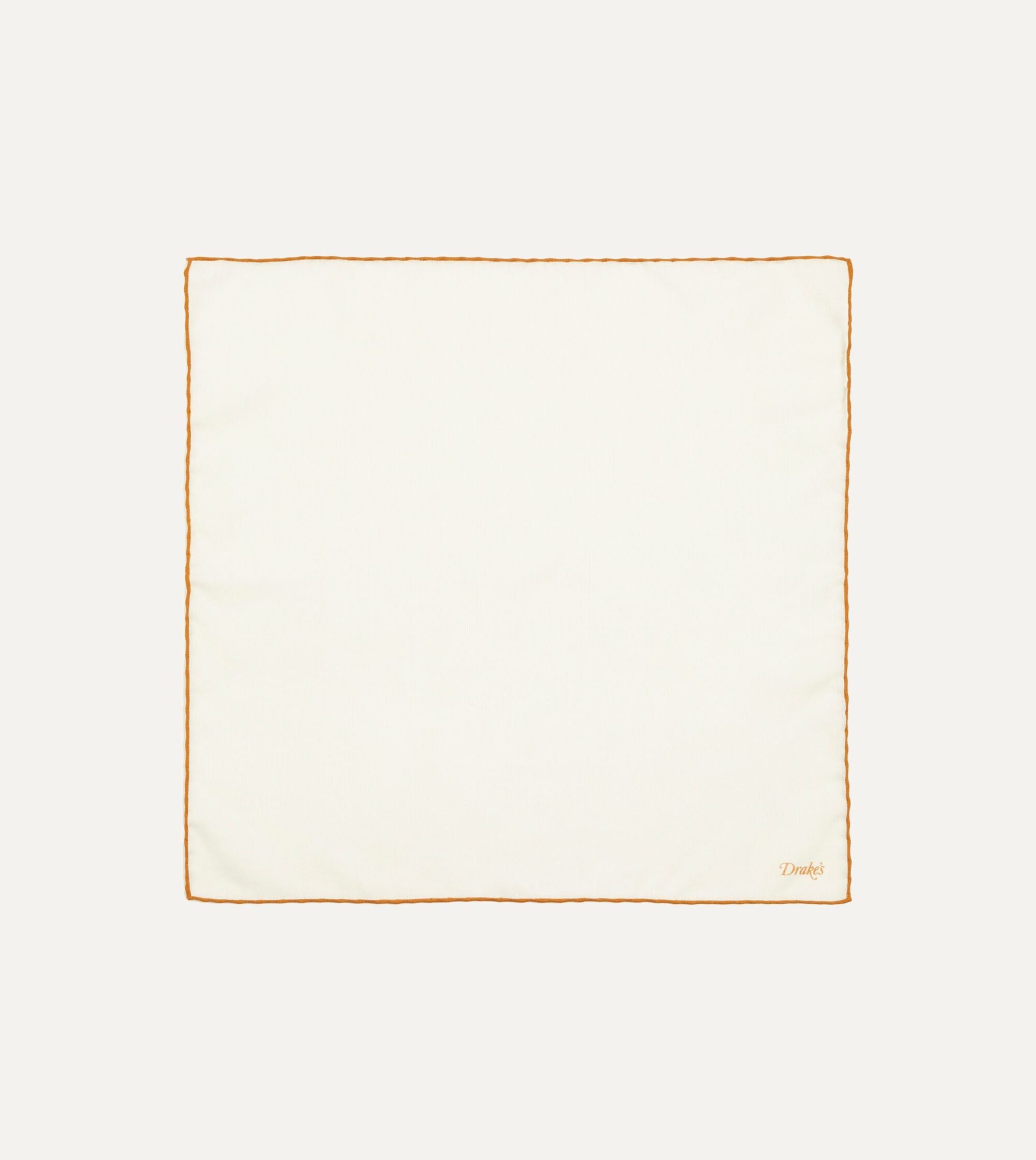 Ivory and Gold Shoestring Border Silk Pocket Square
