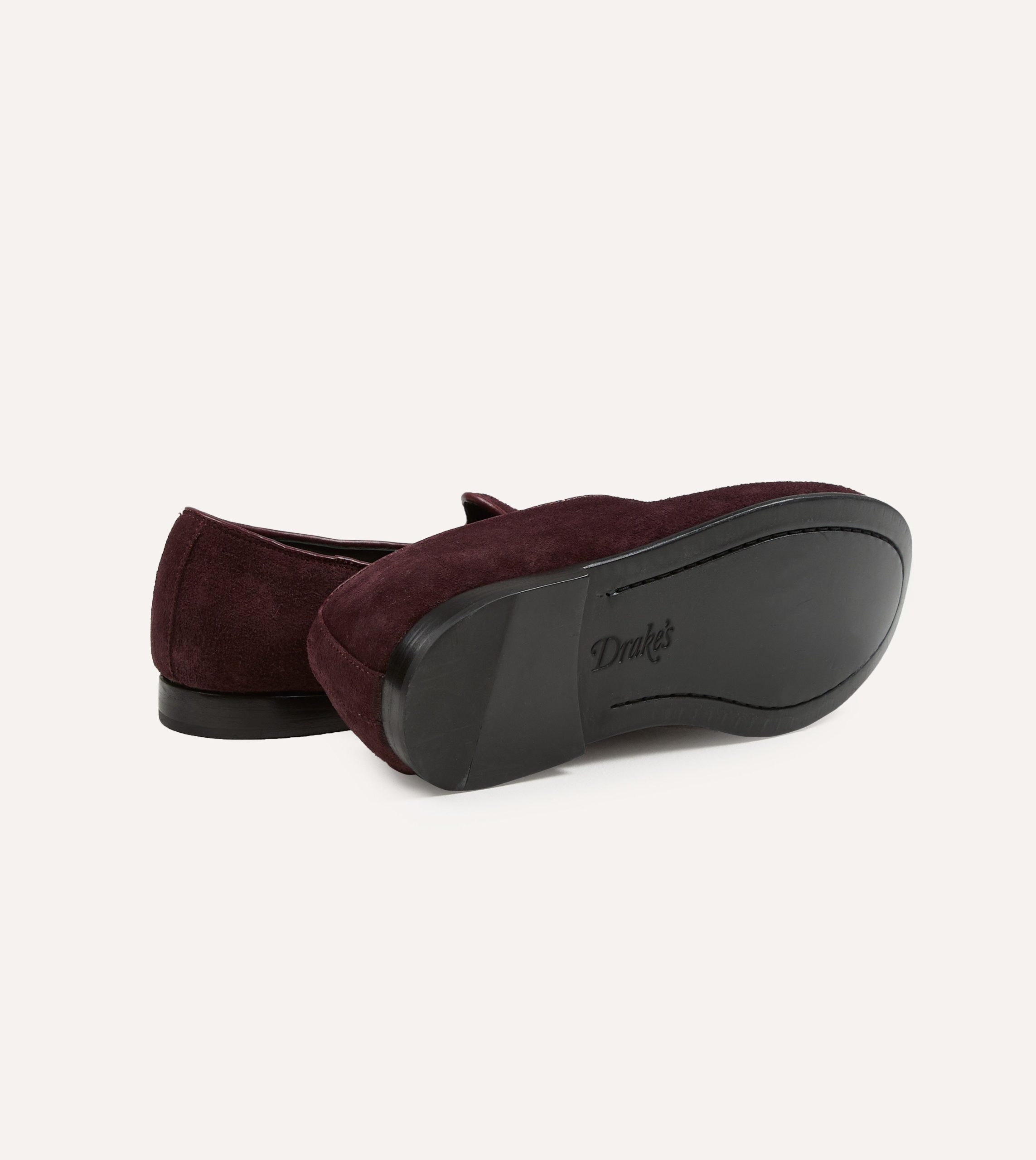 Sabah for Drake's Burgundy Suede Bolo Shoe - Image 2