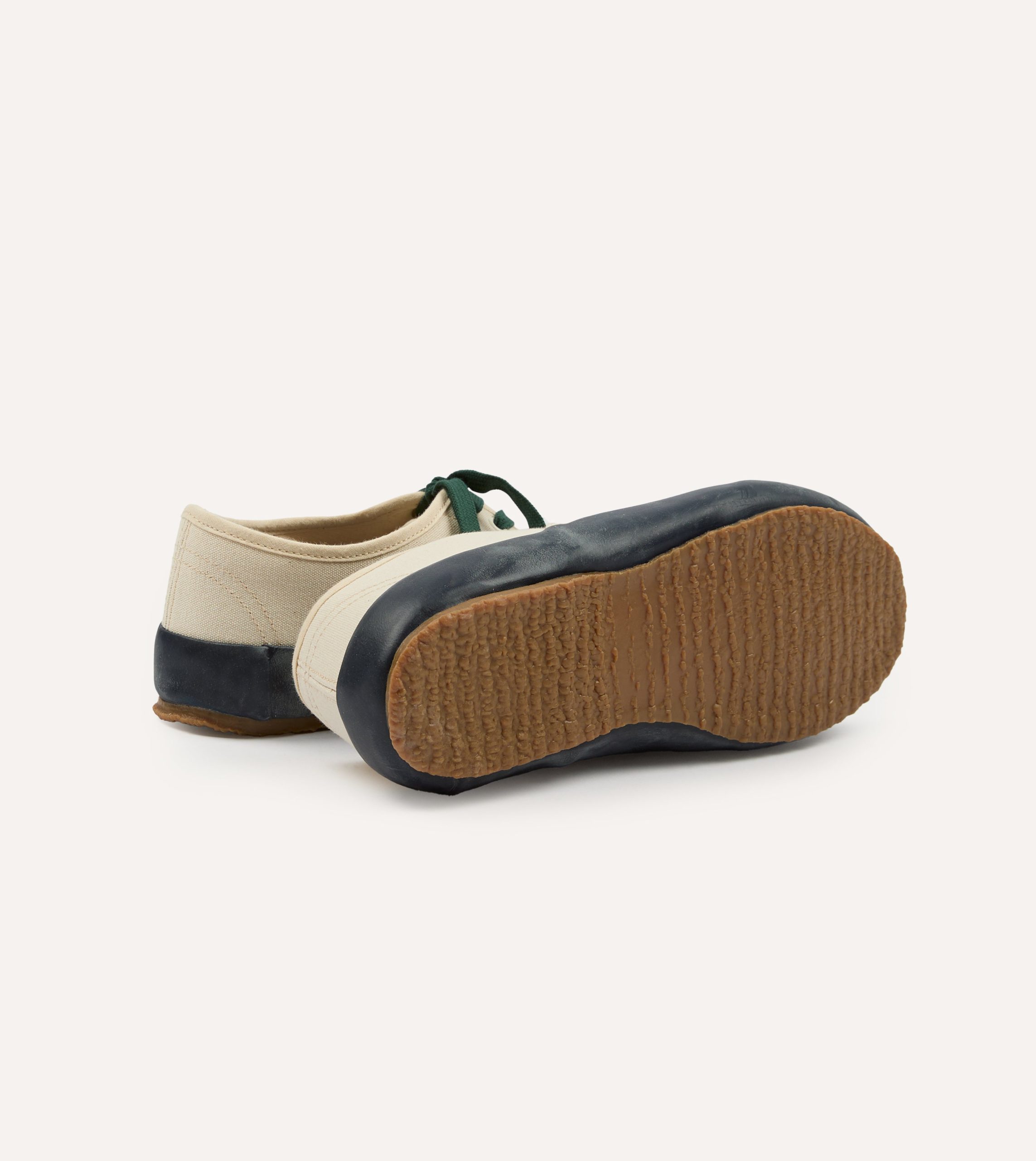 Drake's By Reproduction of Found Ecru and Navy Military Trainer - Image 2