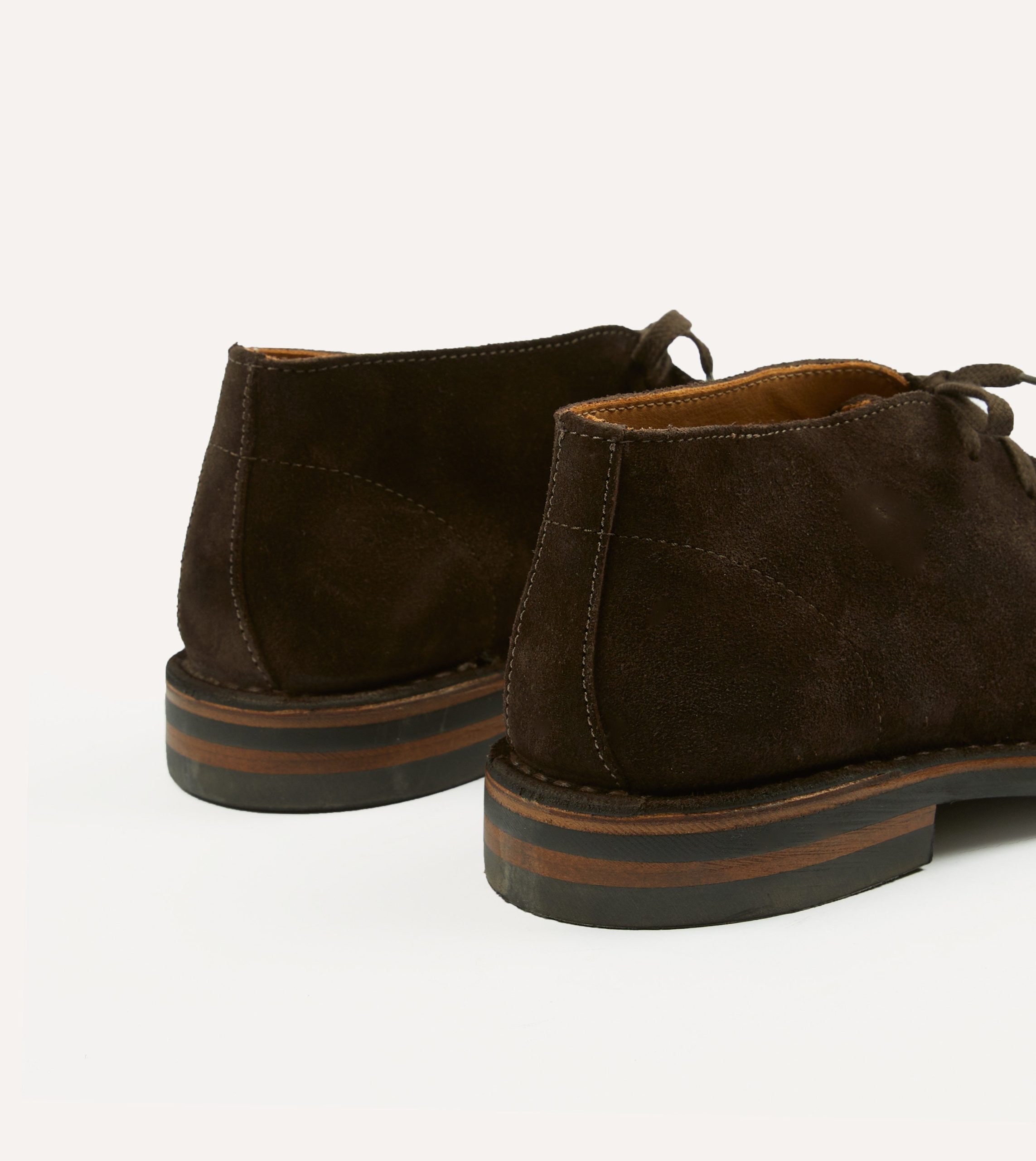 Crosby Moc-Toe Chukka Boot Dark Brown Roughout Suede with Rubber Sole - Image 5