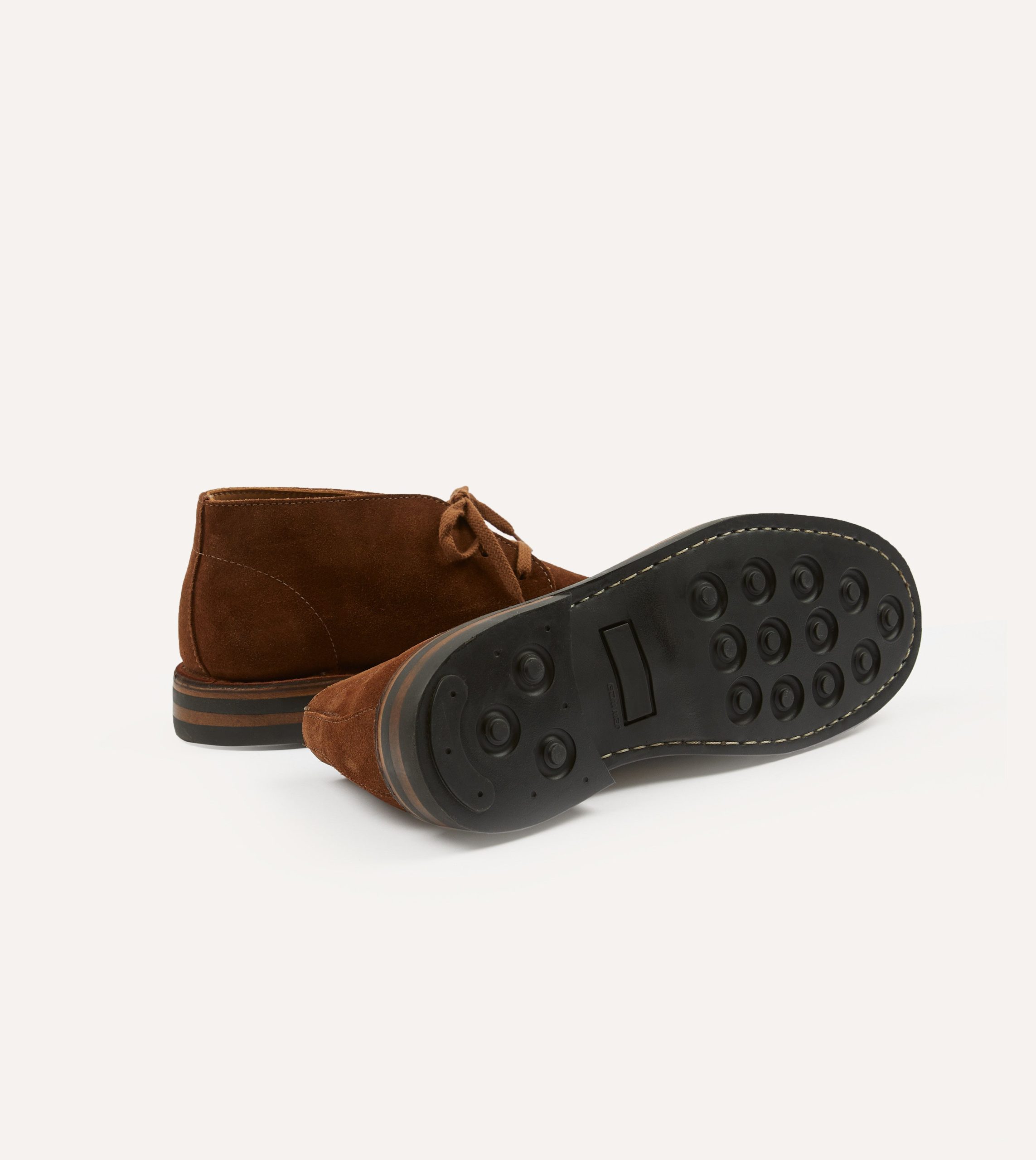 Crosby Moc-Toe Chukka Boot Light Brown Roughout Suede with Rubber Sole - Image 2