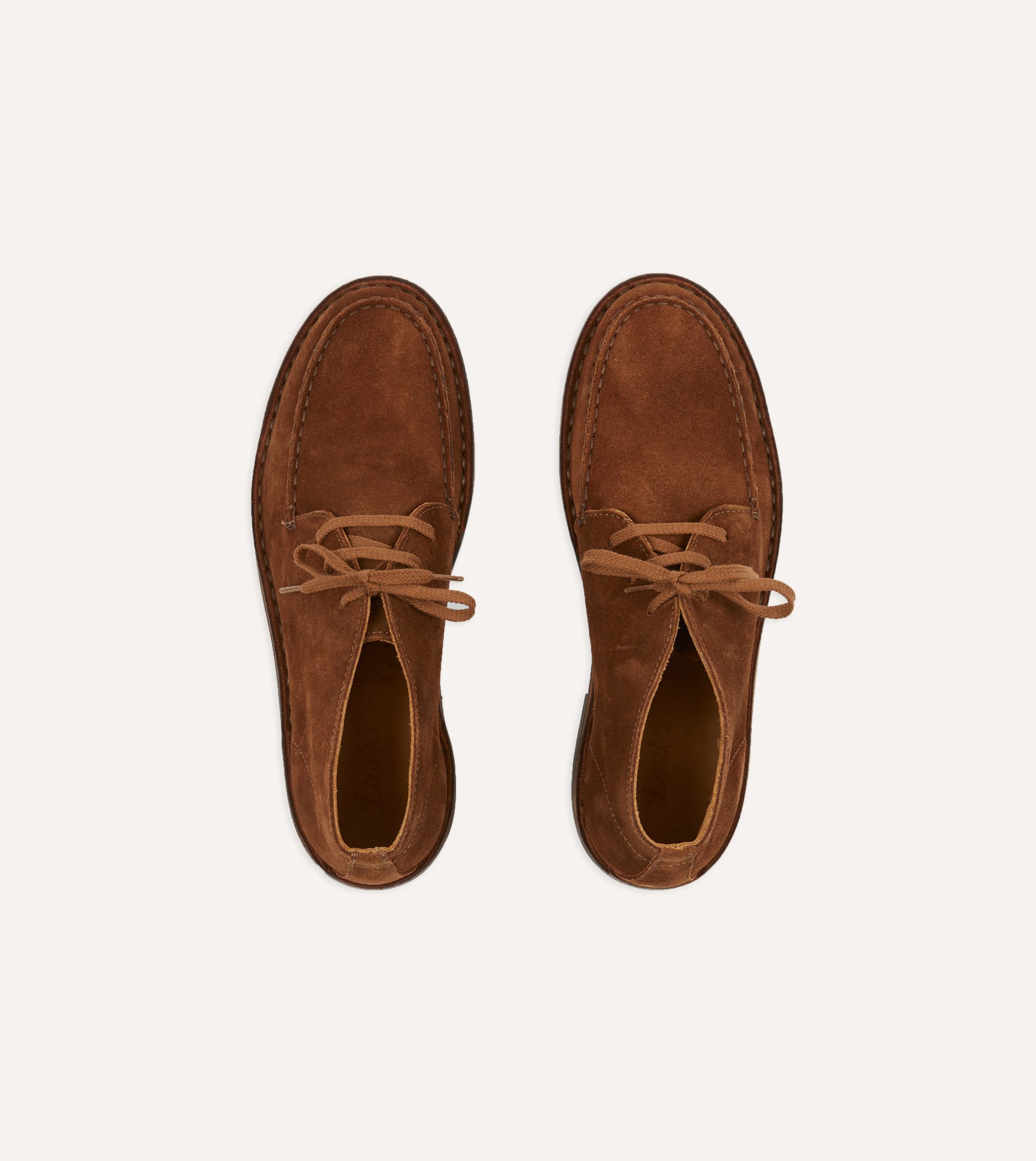 Crosby Moc-Toe Chukka Boot Light Brown Roughout Suede with Rubber Sole - Image 4