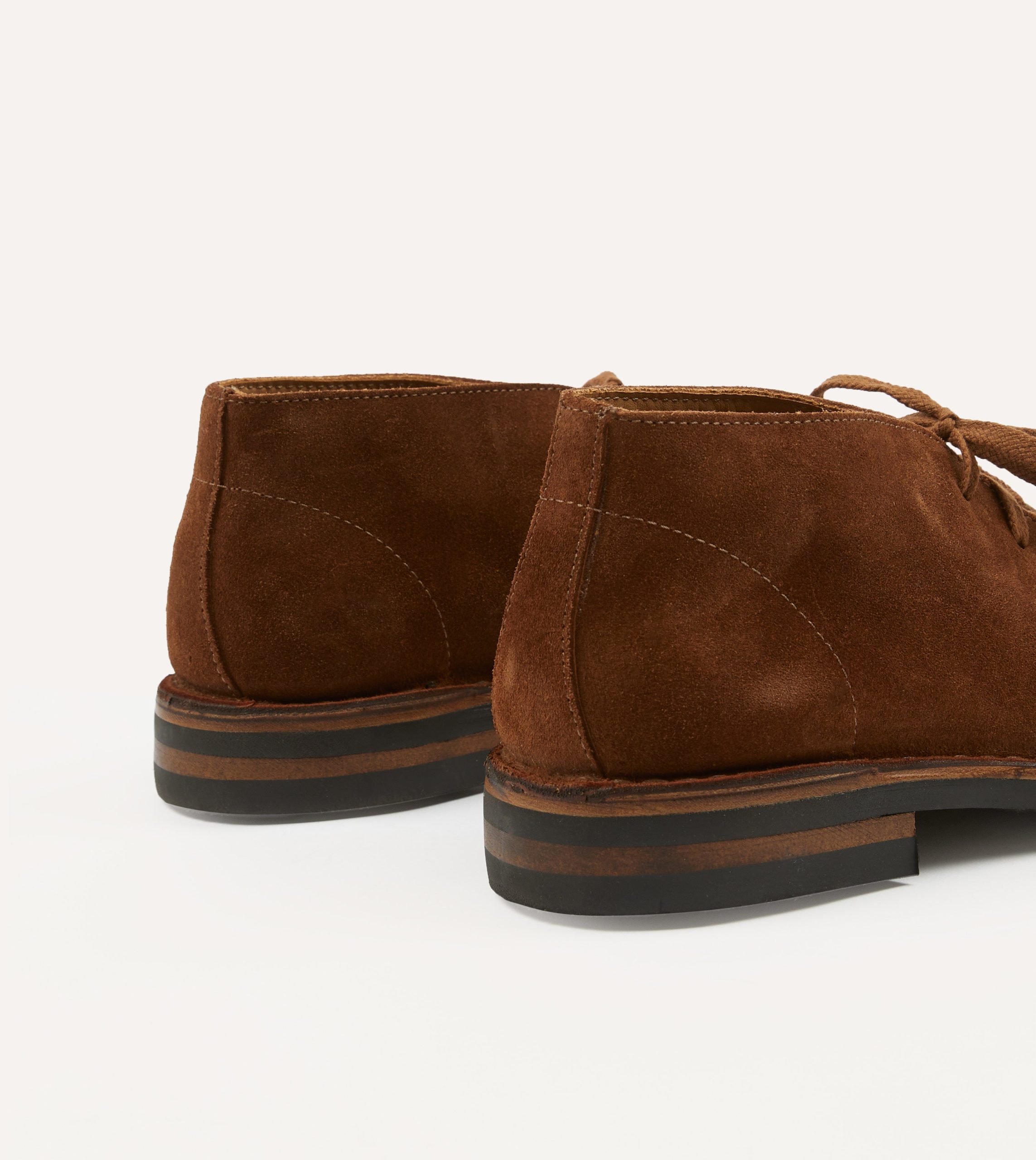 Crosby Moc-Toe Chukka Boot Light Brown Roughout Suede with Rubber Sole - Image 5