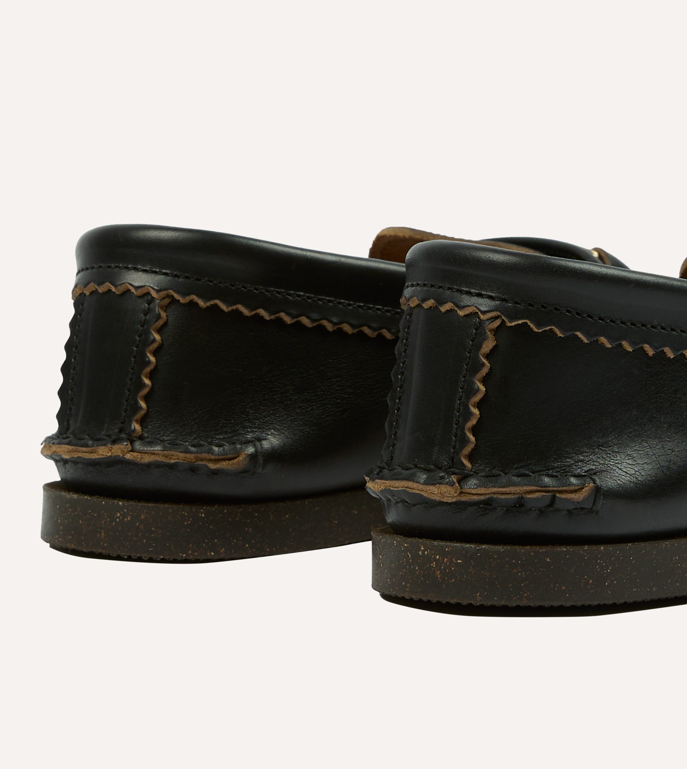 Yuketen Black Leather Bit Loafer with Camp Sole - Image 5