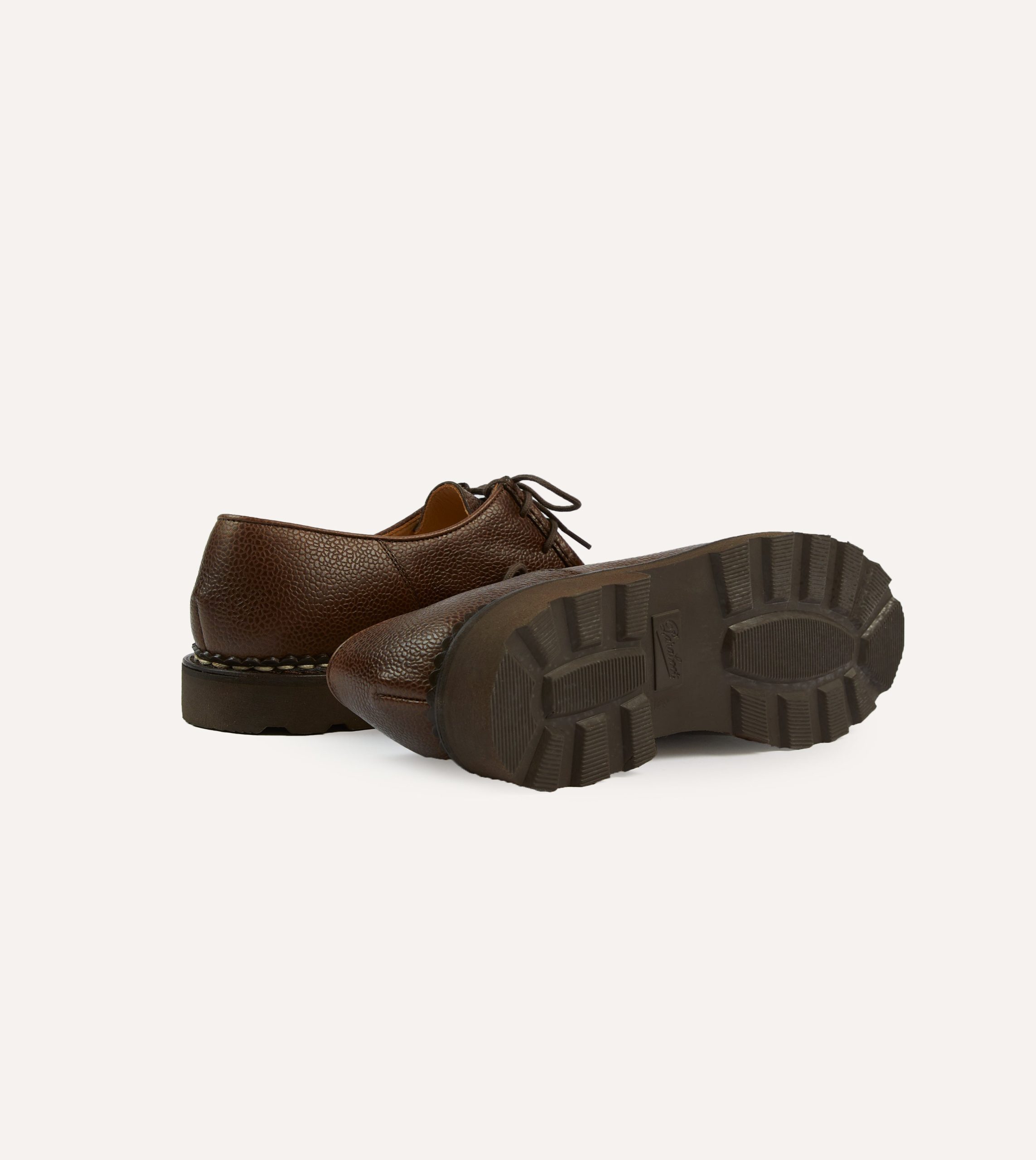 Paraboot Michael Brown Pebble Grain Leather Derby Shoe - Image 2