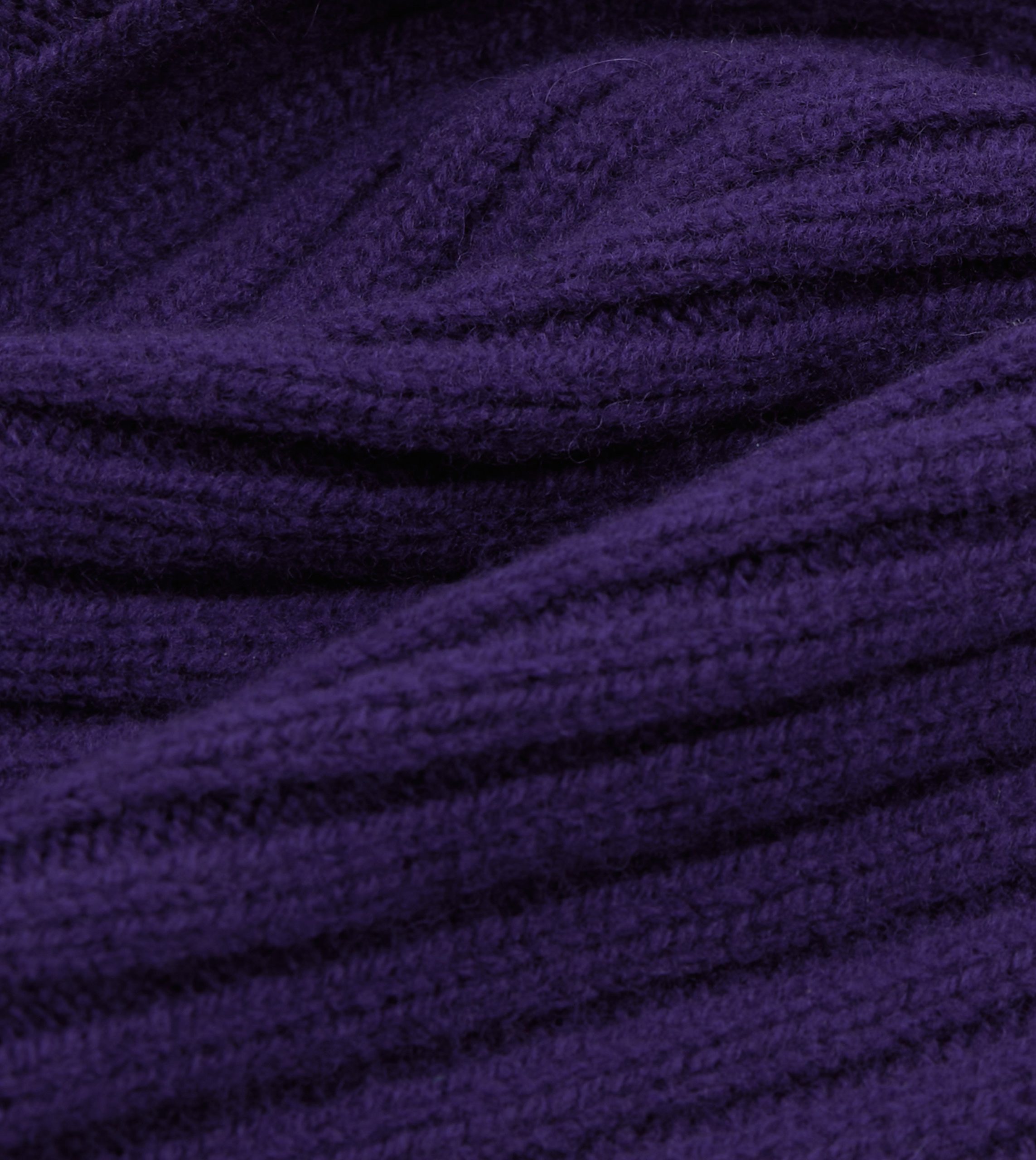Purple Lambswool Ribbed Knit Cap - Image 2