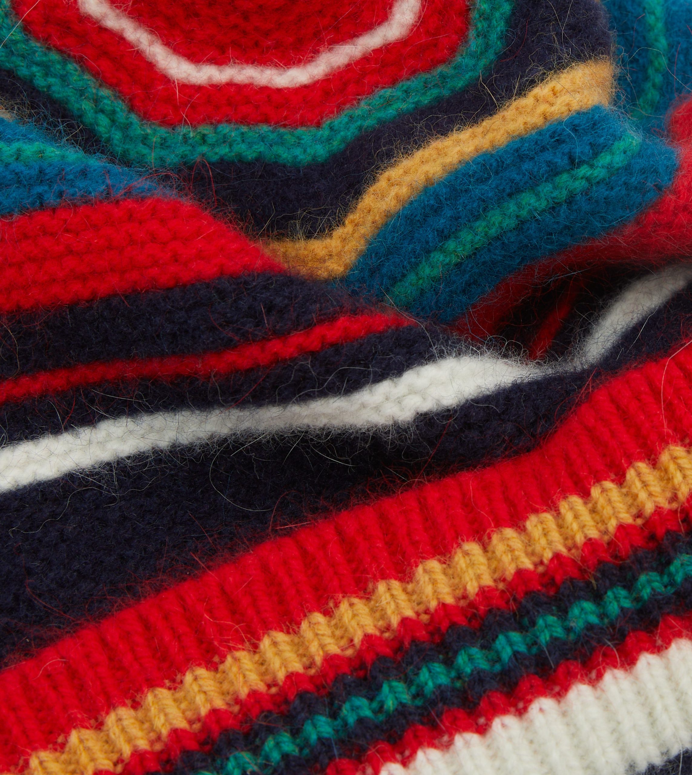 Red and Blue Multi Stripe Geelongora Purl Stitch Knit Cap - Image 2