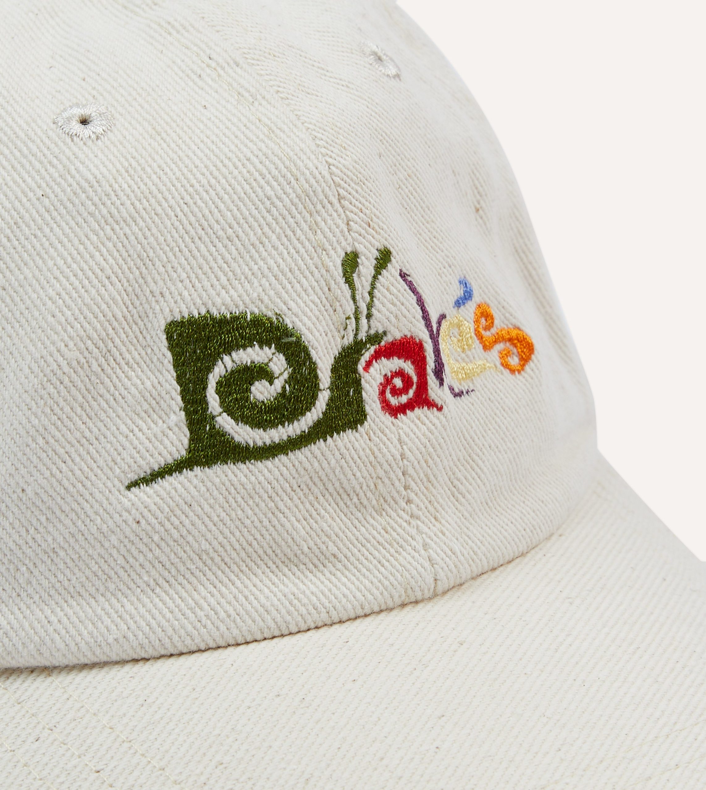 Ecru Snail Cotton Twill Baseball Cap - Image 3