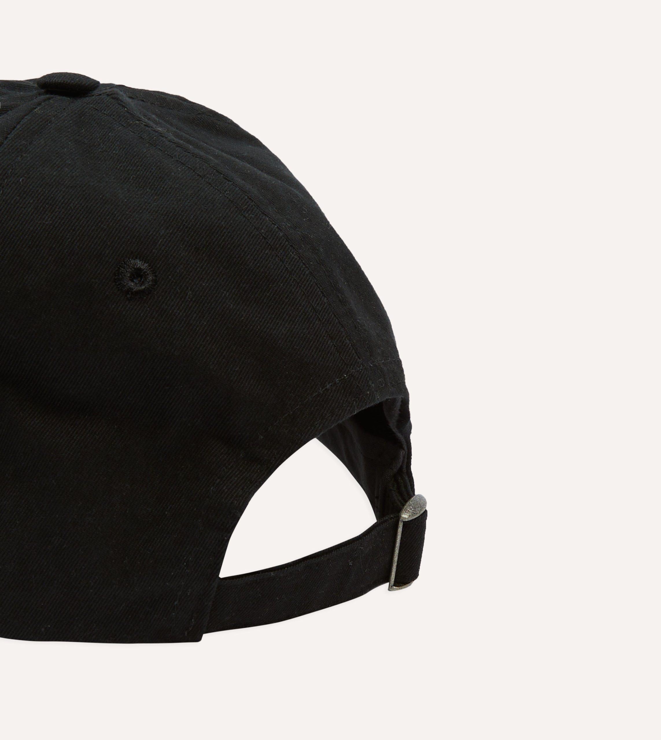 Washed Black Flower Emblem Cotton Baseball Cap - Image 2