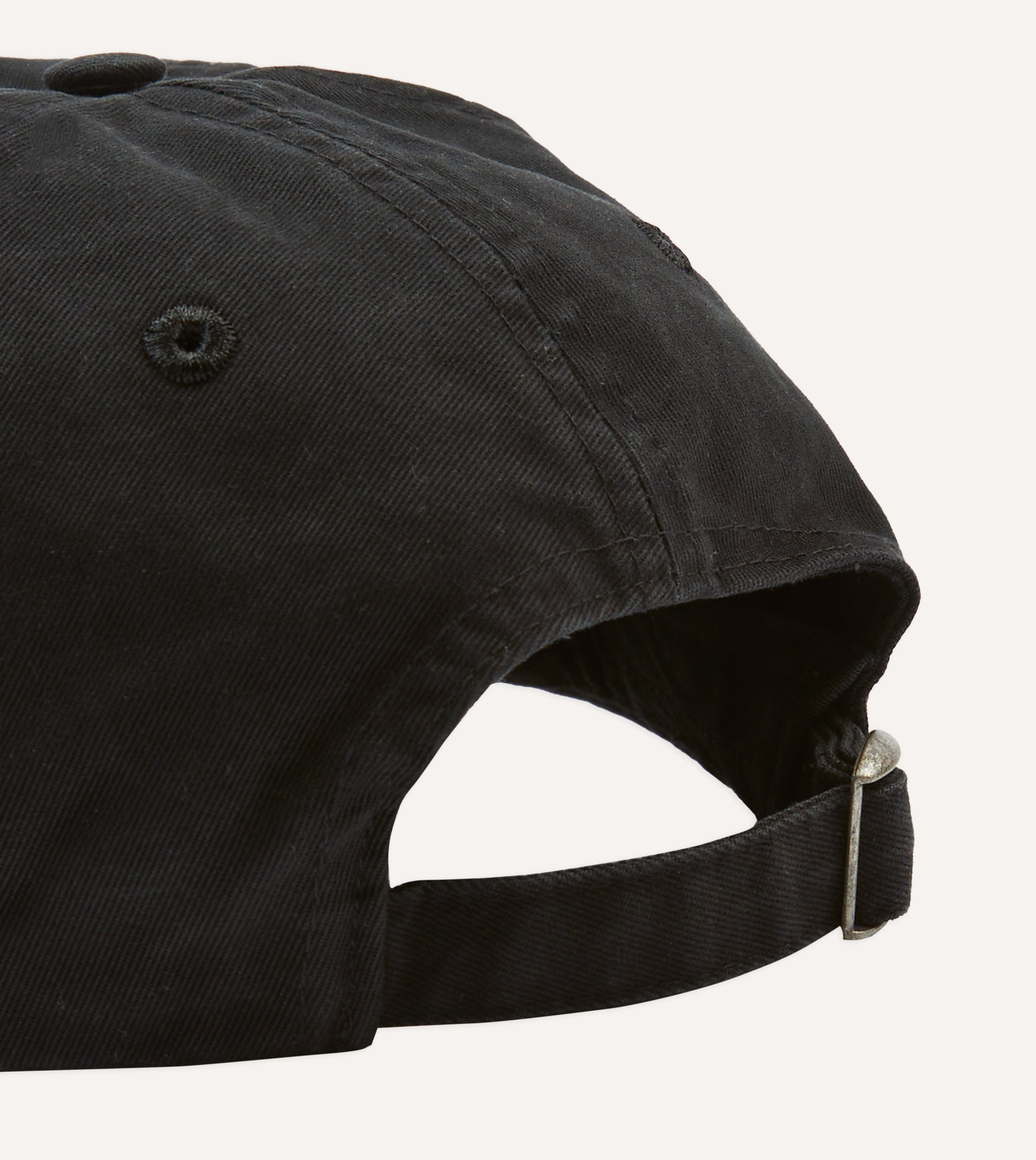 Black Horseshoe Cotton Twill Baseball Cap - Image 3