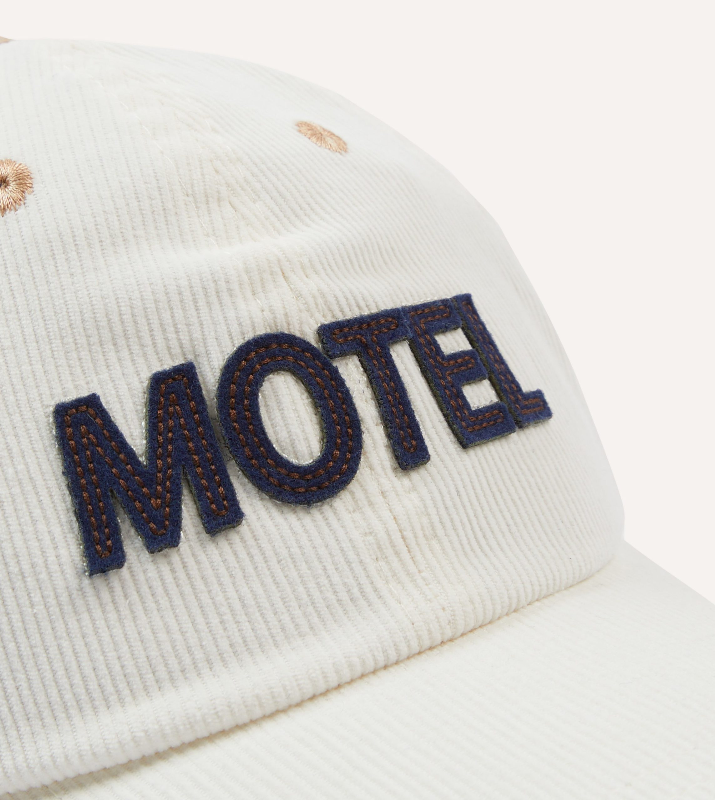 Ecru Motel Cotton Corduroy Baseball Cap - Image 3
