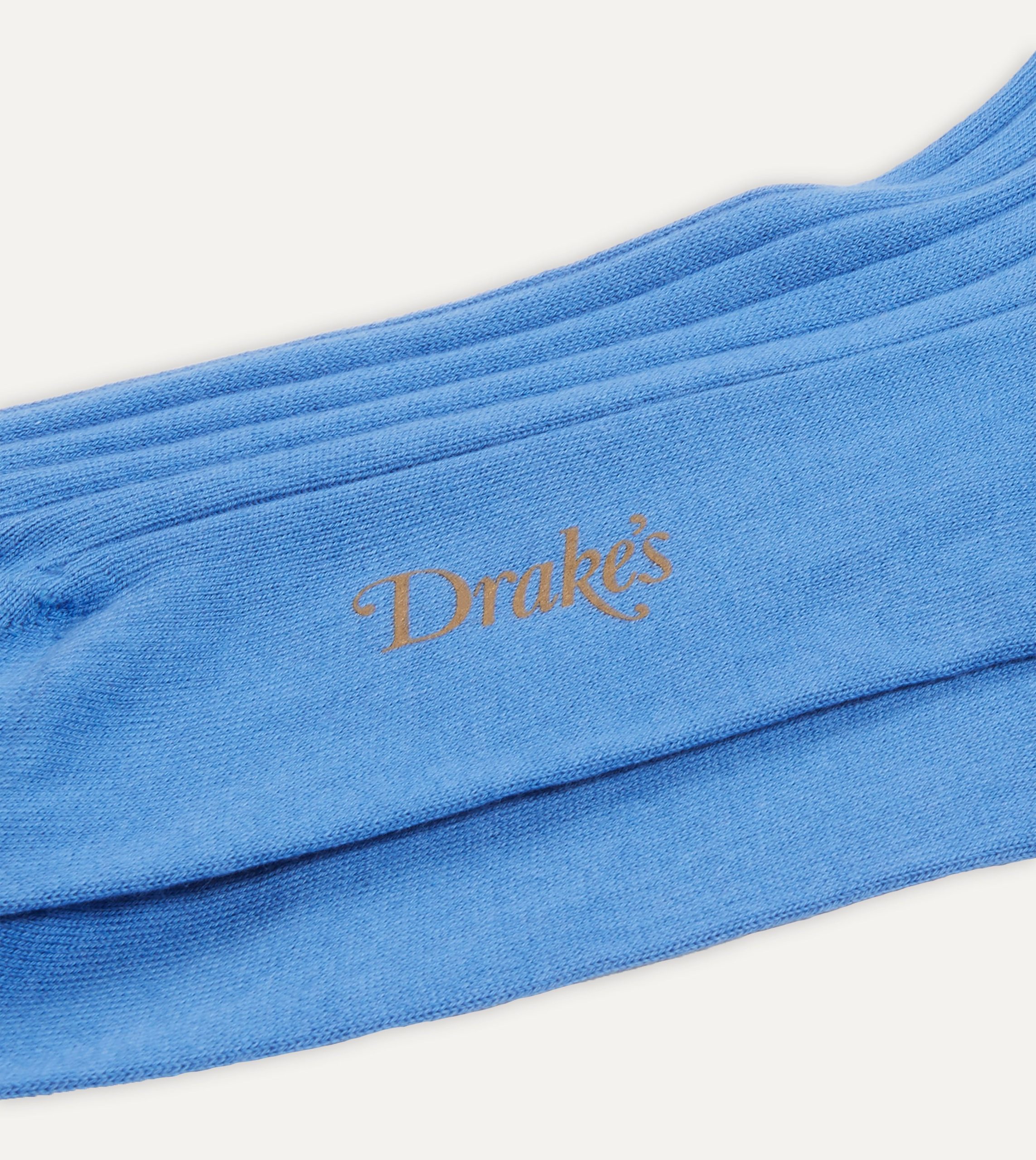 Sky Blue Cotton Over-the-Calf Socks - Image 2