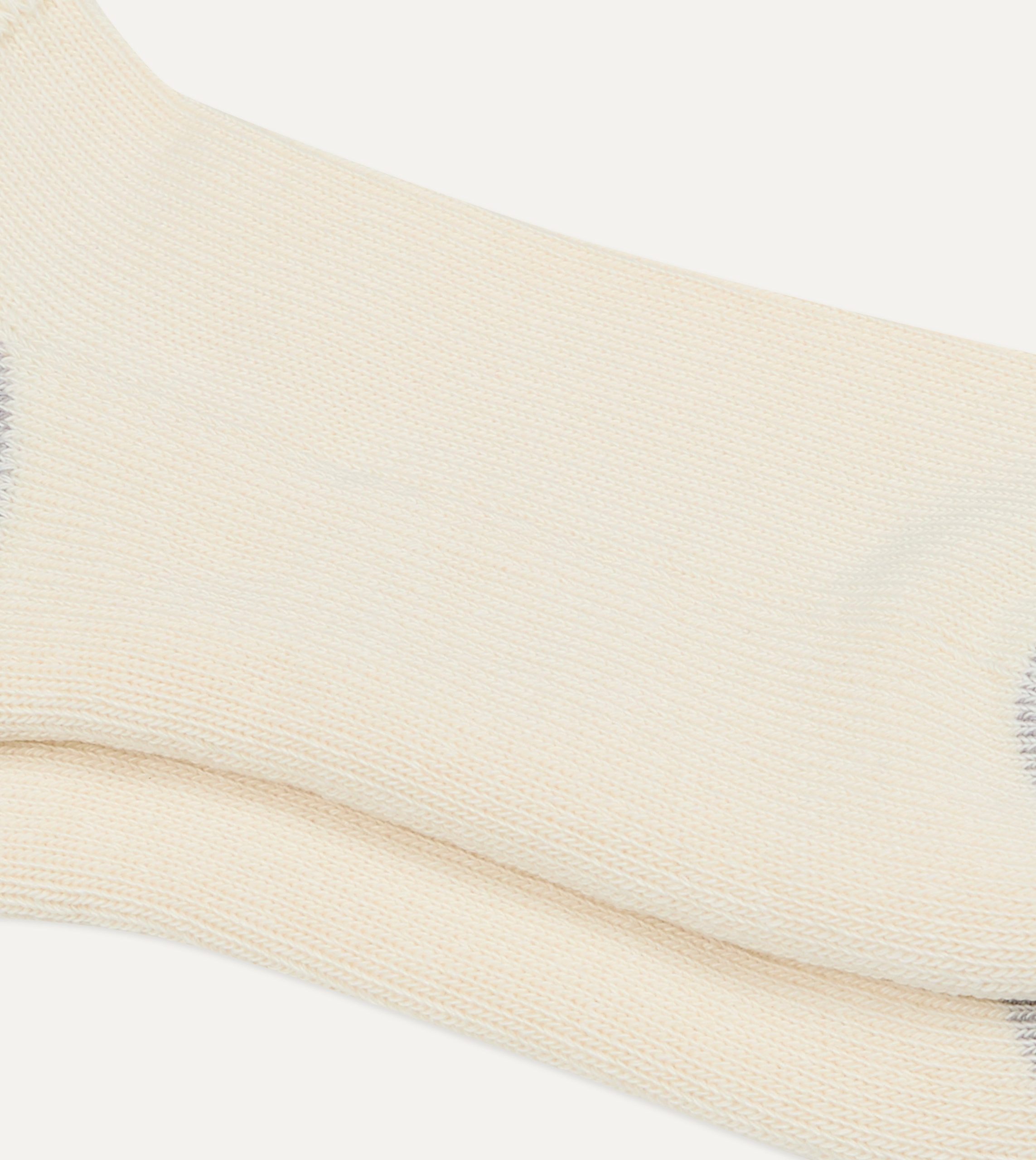 RoToTo Burgundy and Yellow Cotton Crew Socks - Image 2
