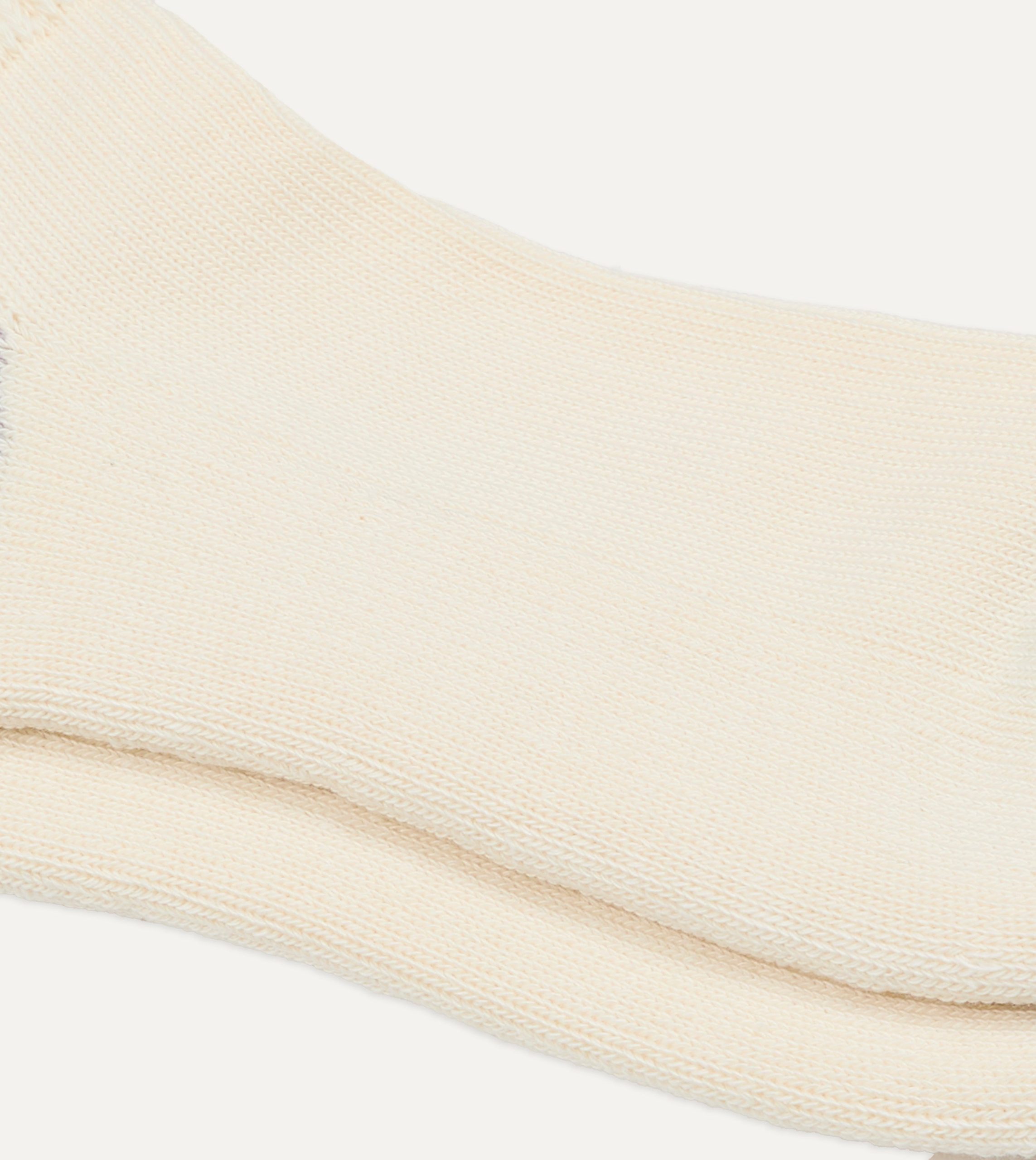RoToTo Green and Yellow Cotton Crew Socks - Image 2