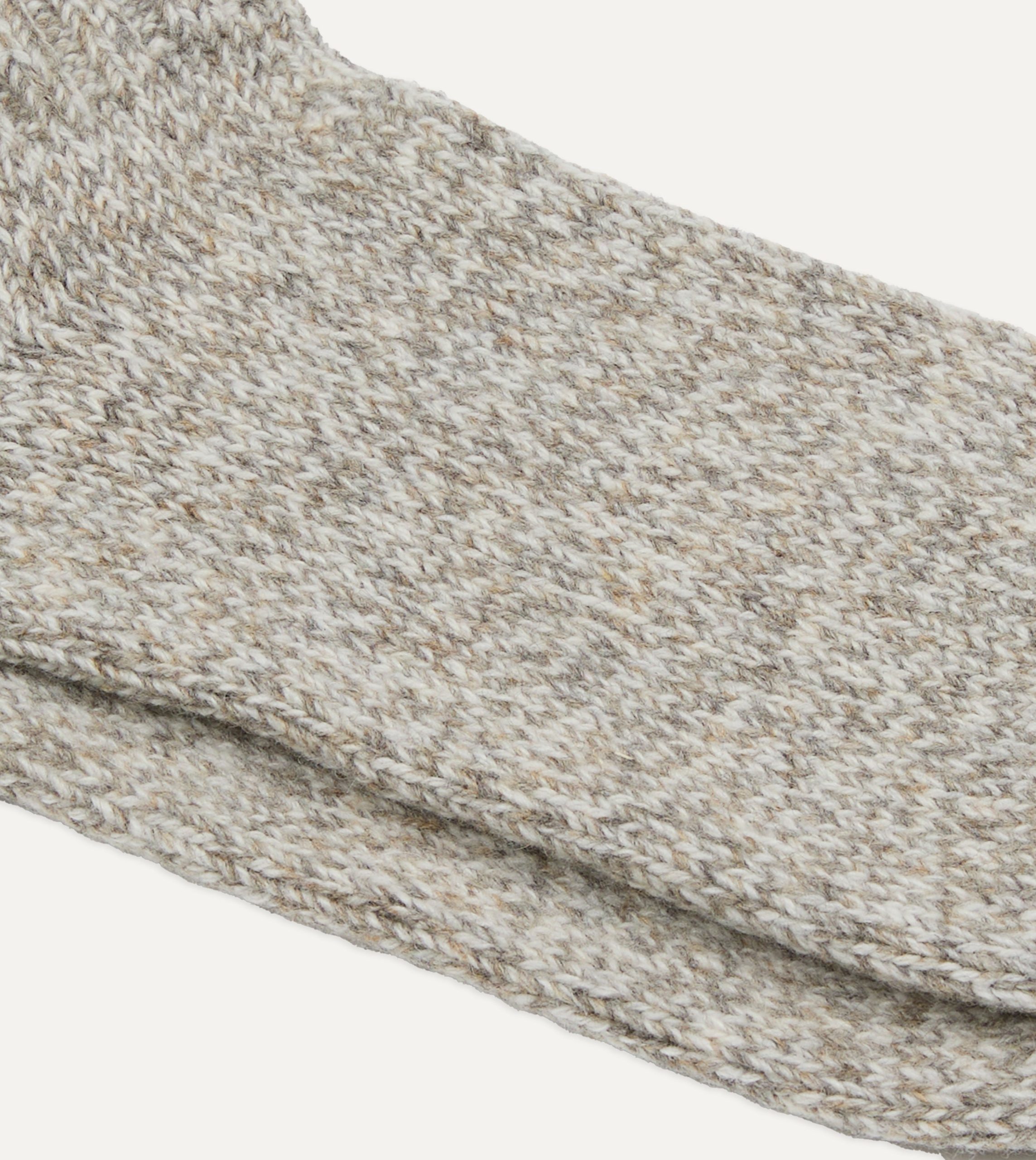 RoToTo Grey and Green Merino Wool Ragg Socks - Image 2