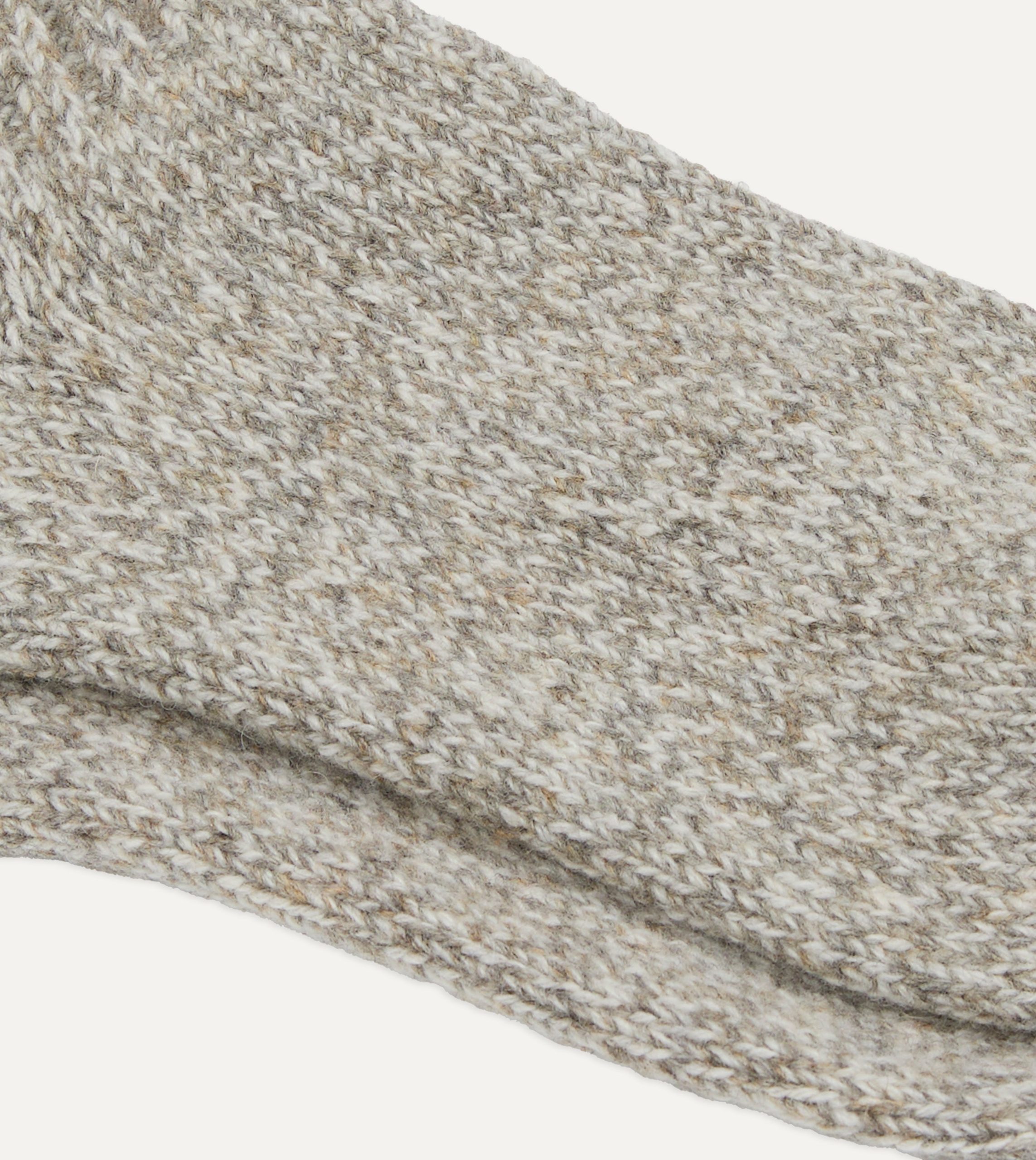 RoToTo Grey and Red Merino Wool Ragg Socks - Image 2