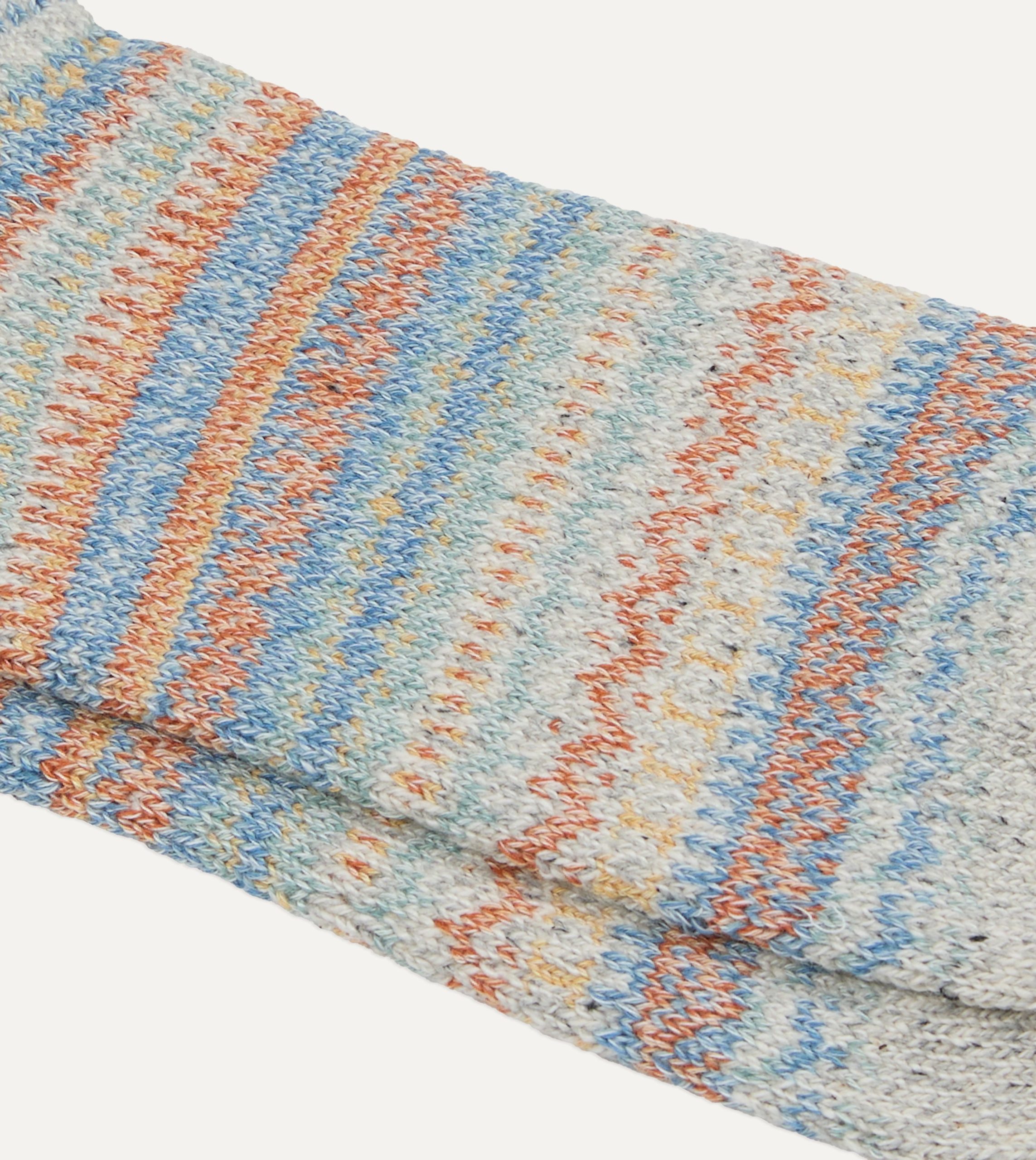 RoToTo Grey Wool Nordic Pattern Socks - Image 2