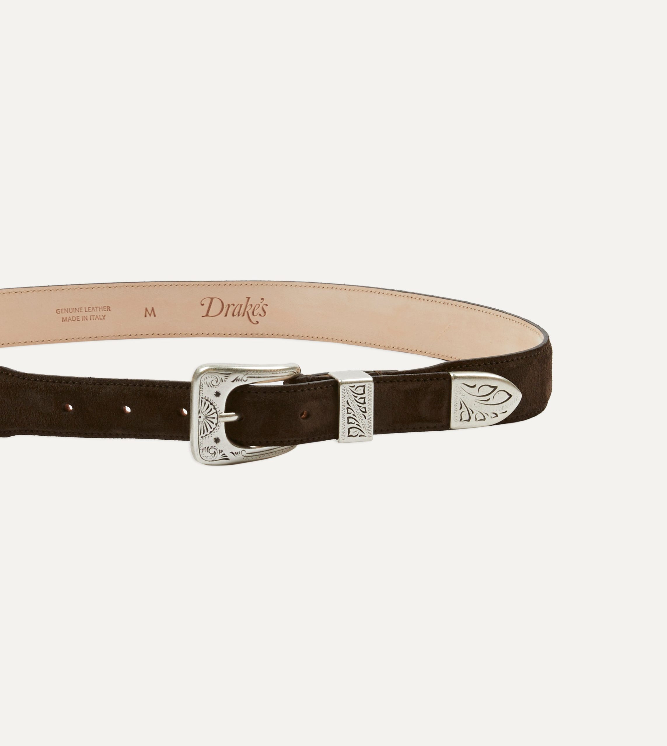 Dark Brown Suede Western Belt - Image 3