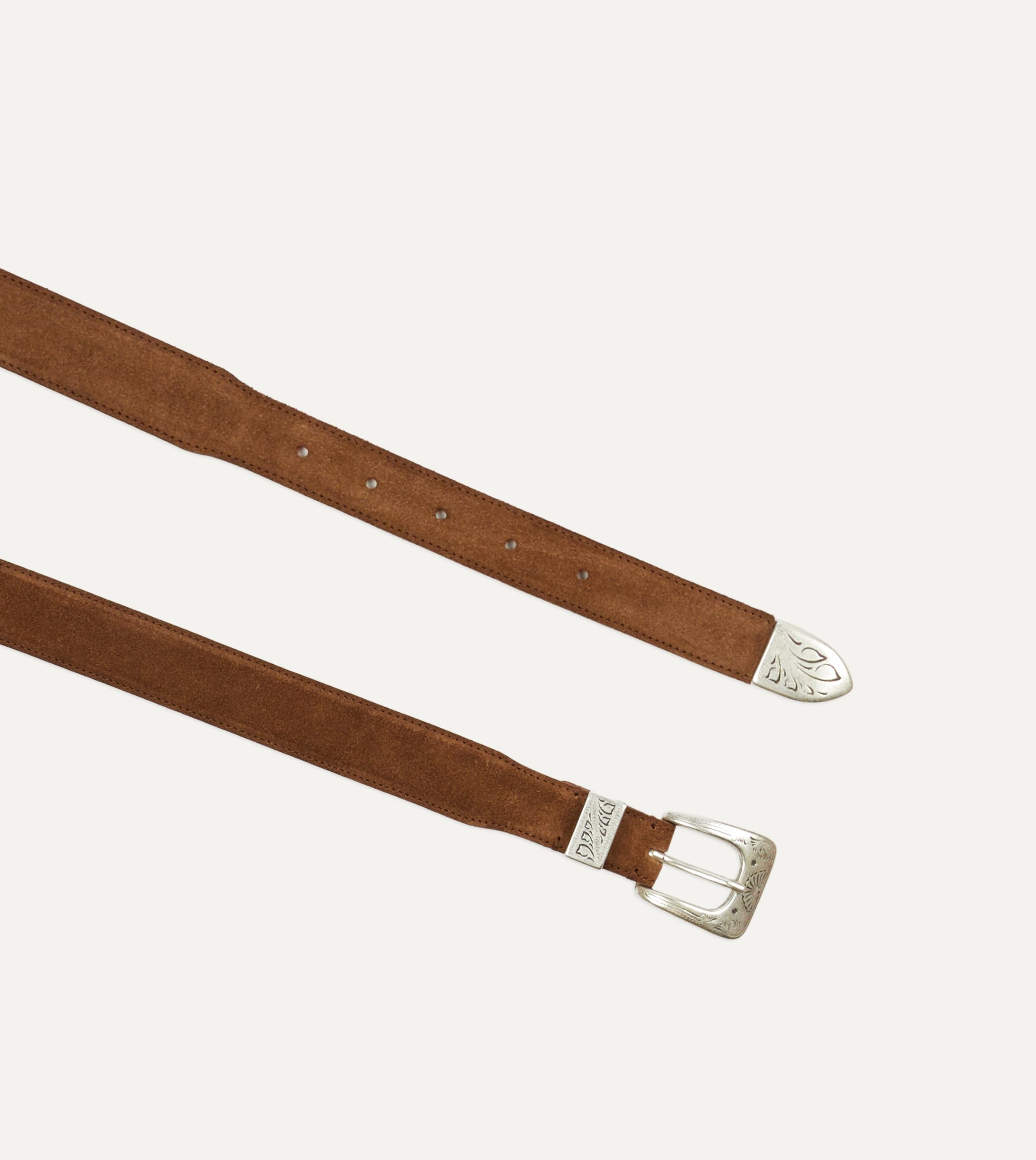 Light Brown Suede Western Belt - Image 2