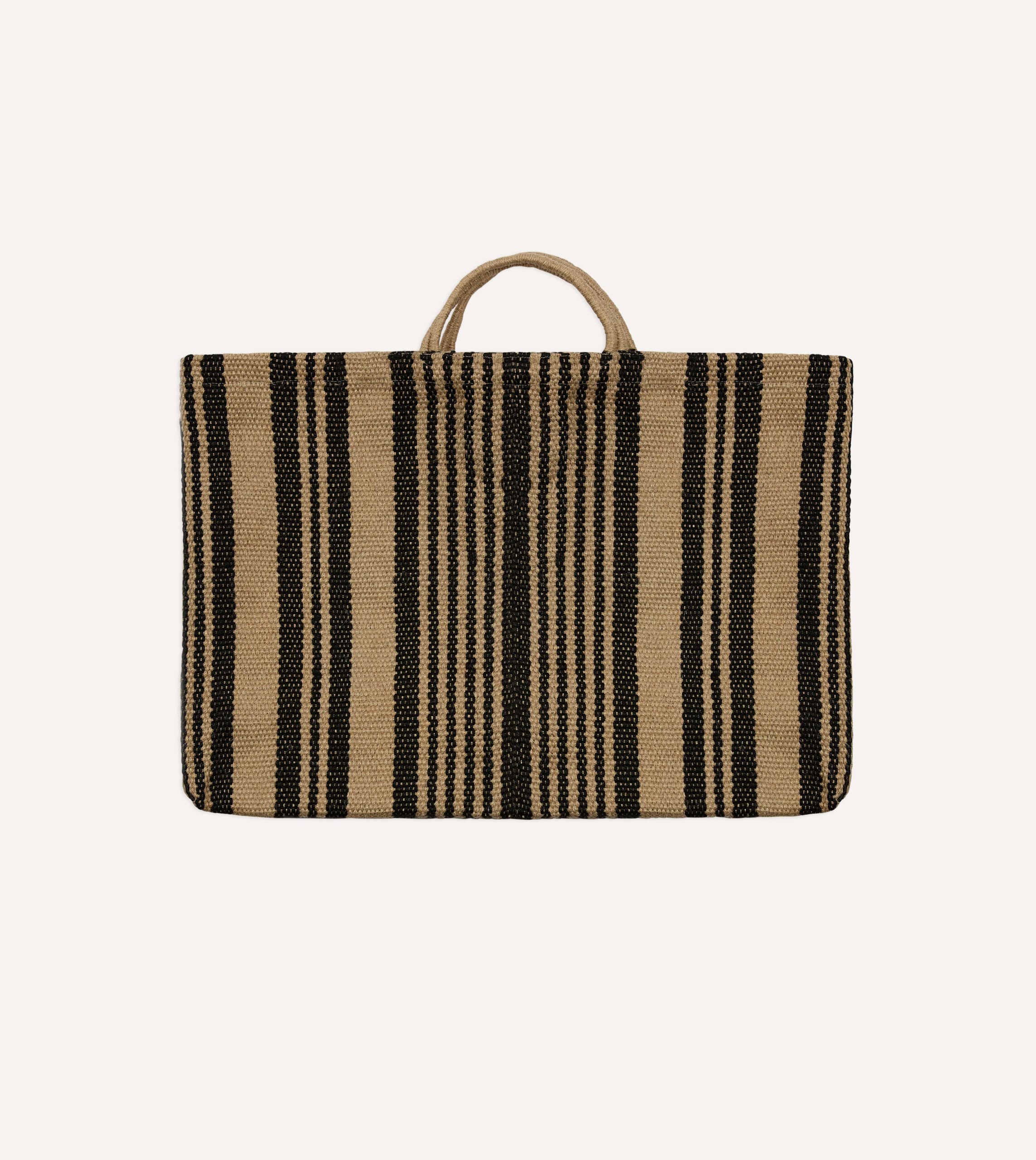 Black and Beige Maison Bengal Extra Large Jute Poresh Tote Bag - Image 5