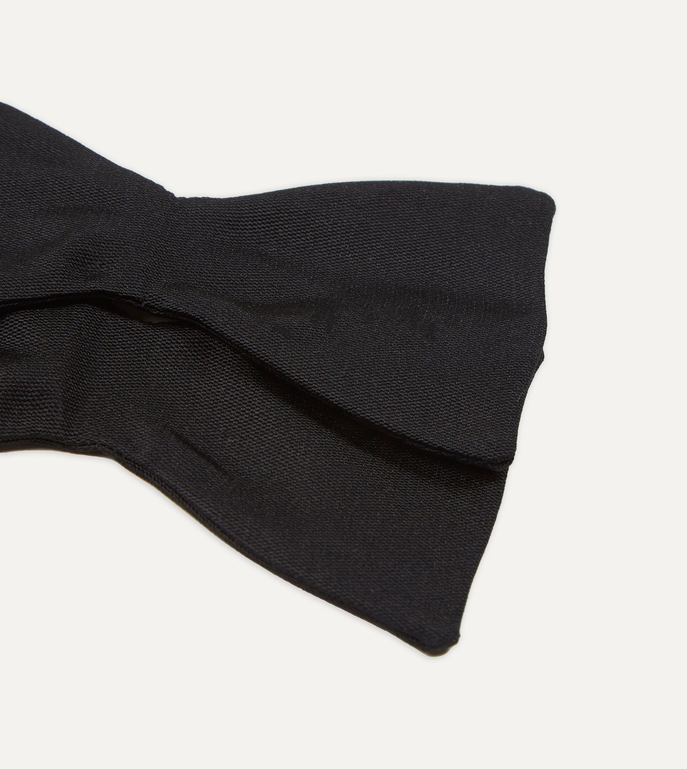 Black Self-Tie Barathea Butterfly Bow Tie - Image 2