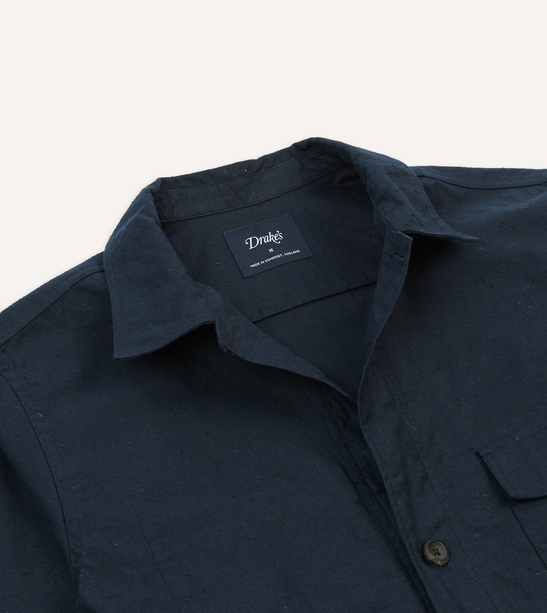 Navy Cotton Overshirt - Image 3