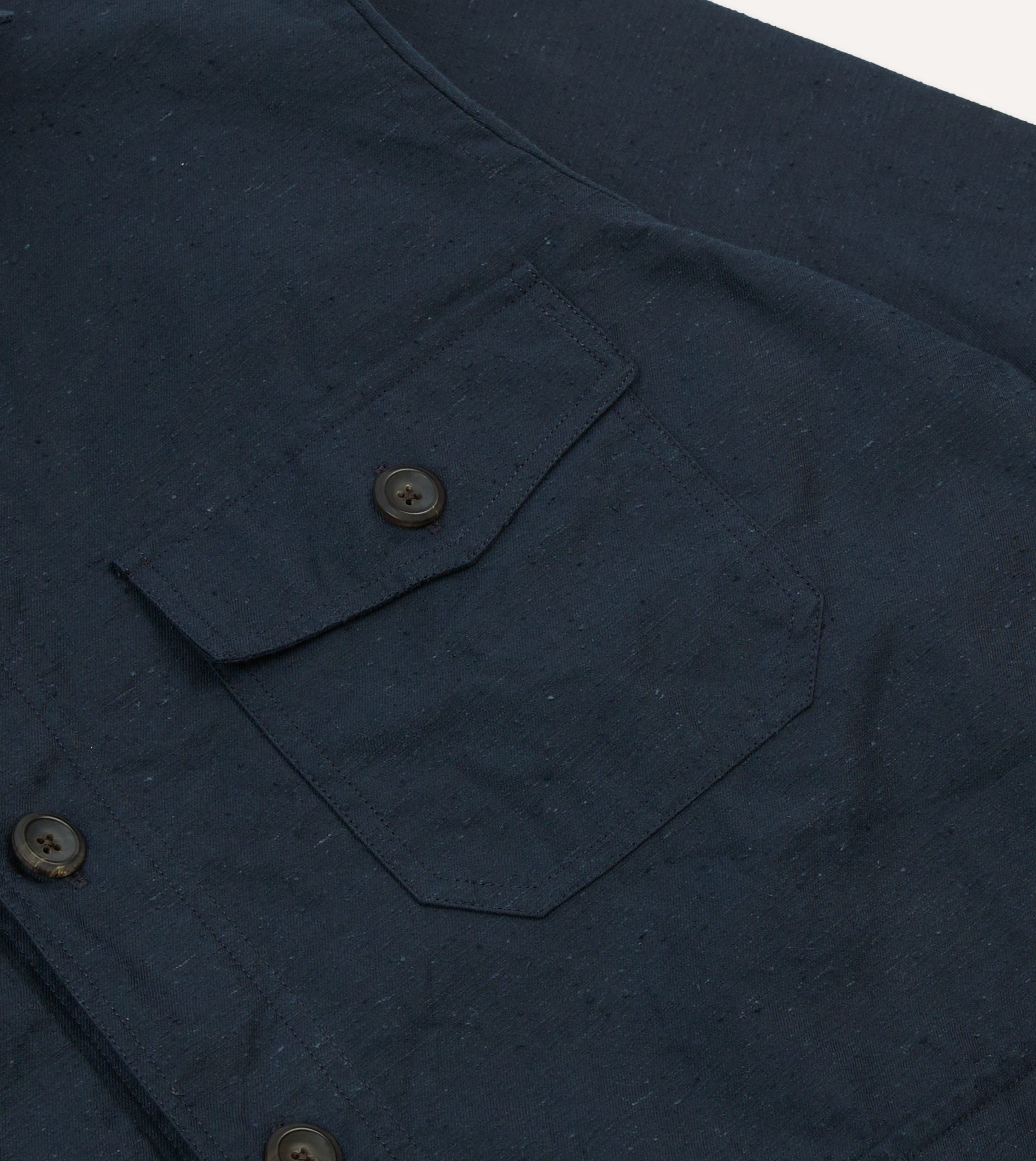 Navy Cotton Overshirt - Image 4
