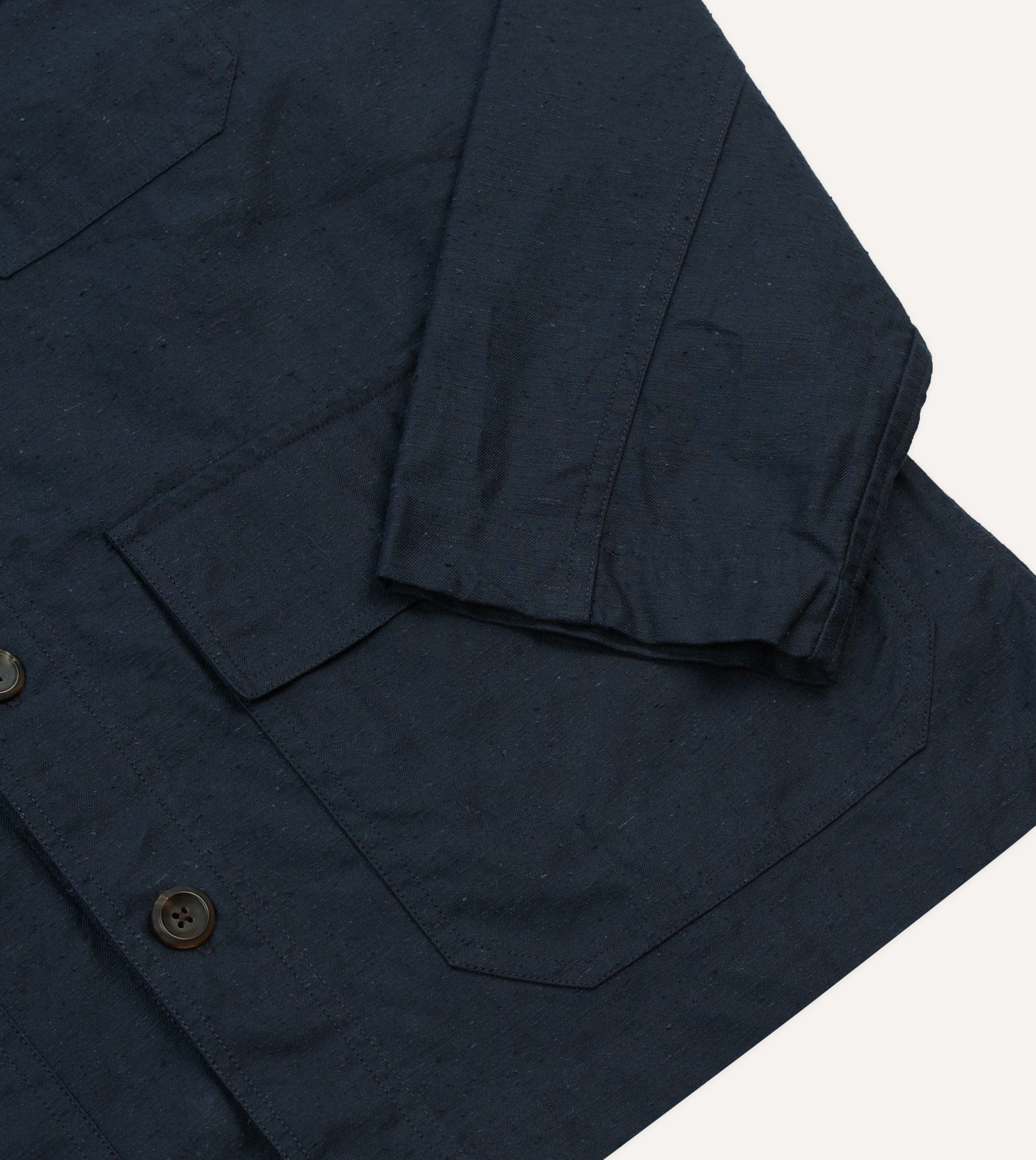 Navy Cotton Overshirt - Image 5