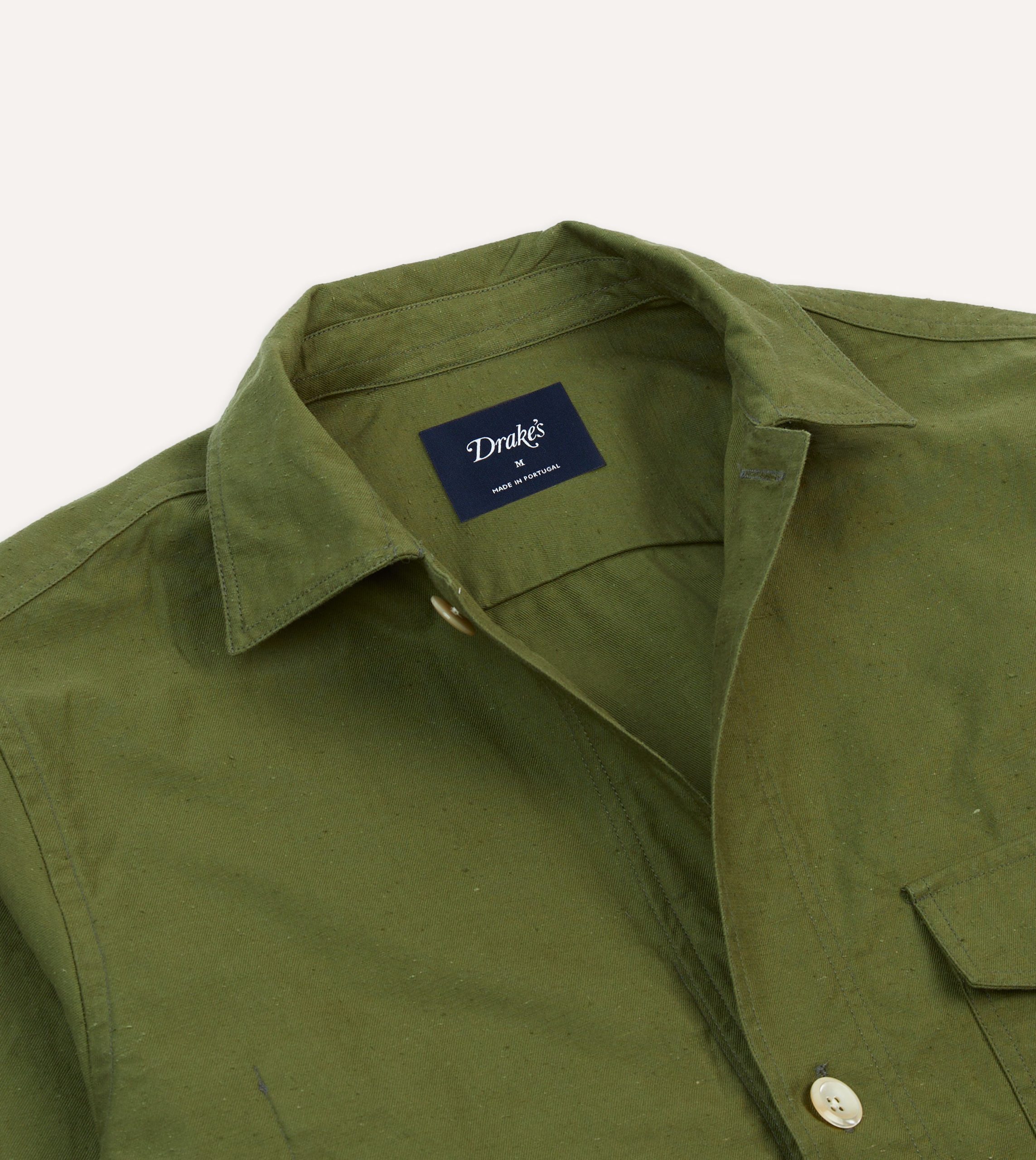 Olive Cotton Overshirt - Image 3