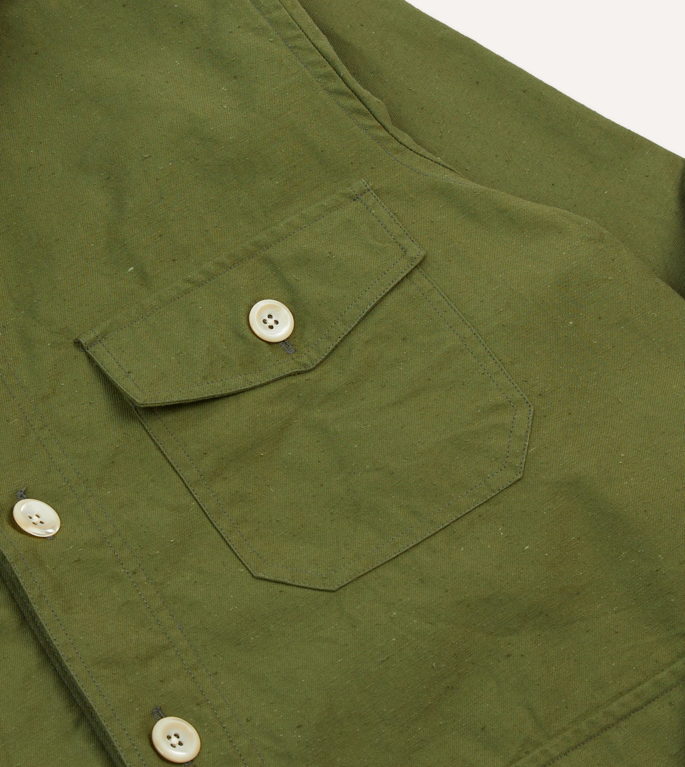 Olive Cotton Overshirt - Image 4