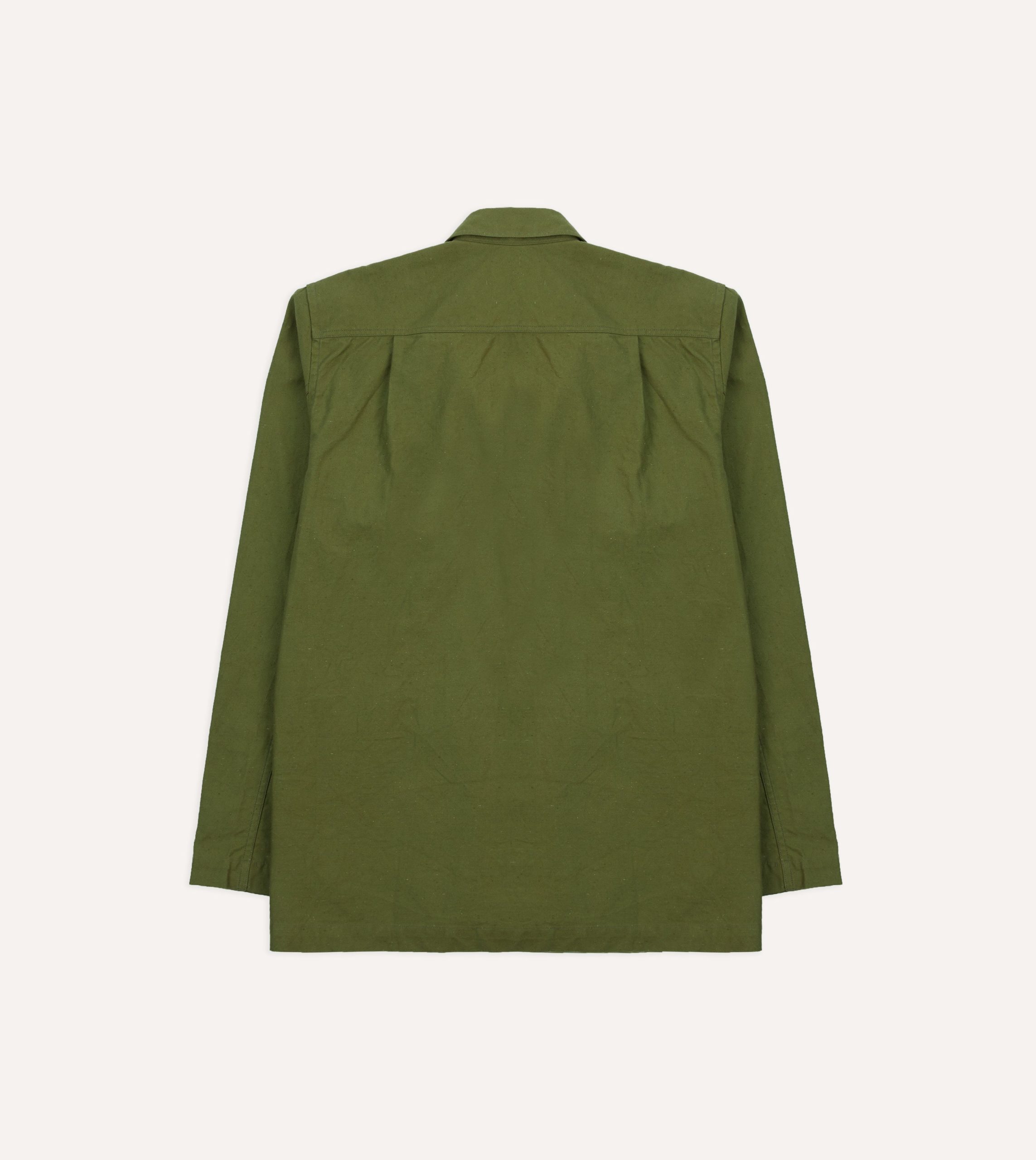Olive Cotton Overshirt - Image 6