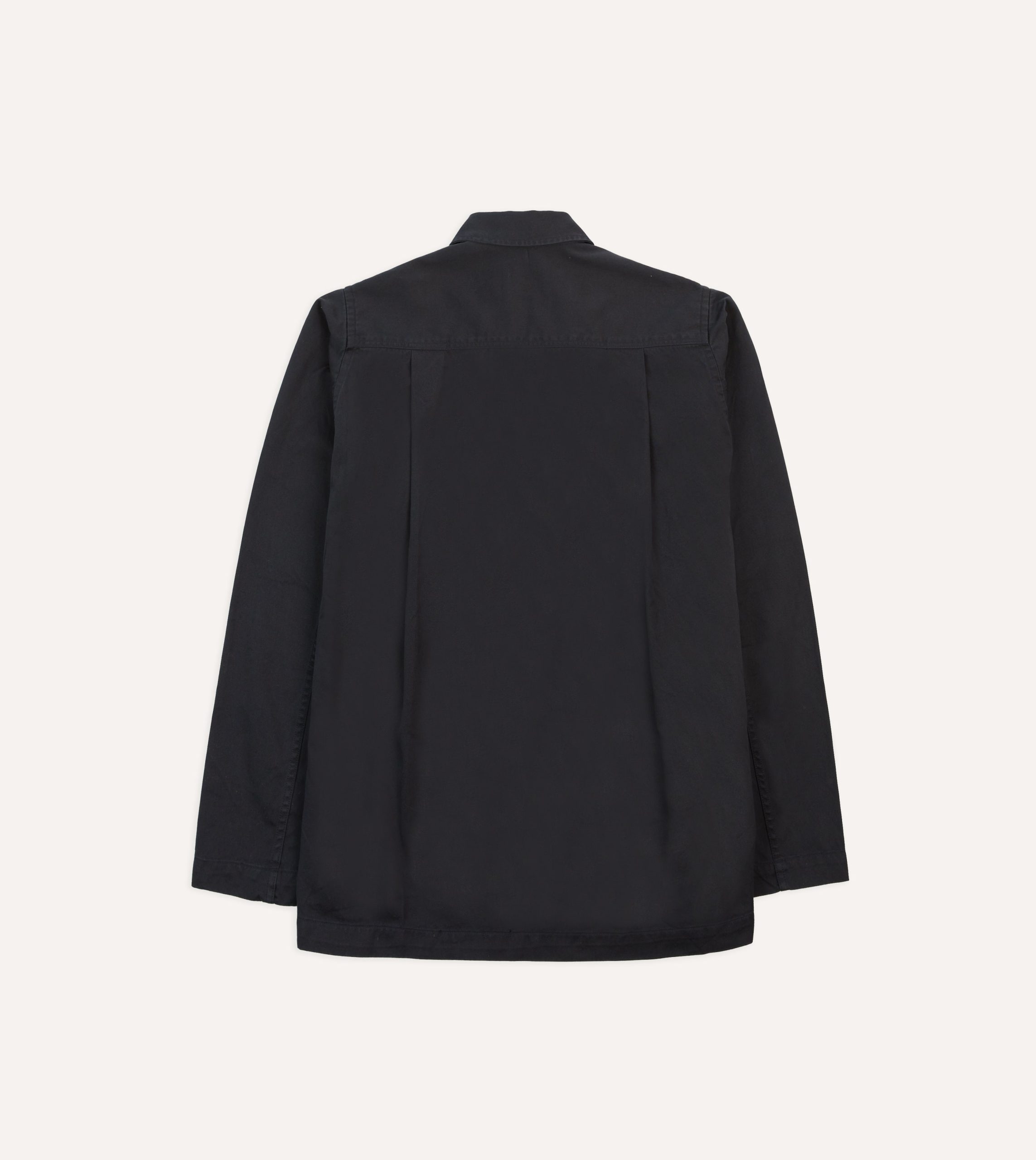 Navy Cotton Military Overshirt - Image 6