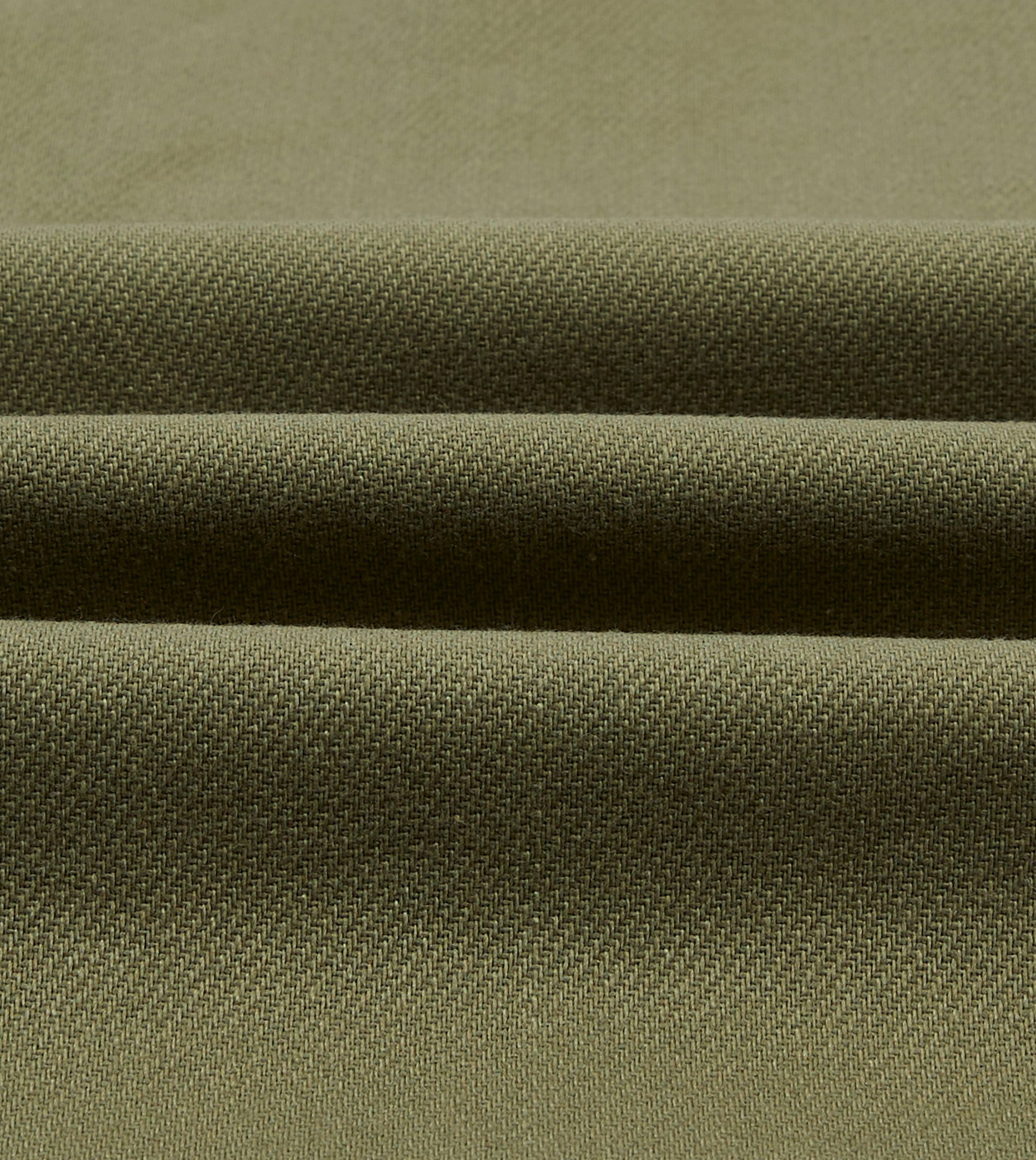 Green Cotton Twill Military Overshirt - Image 2